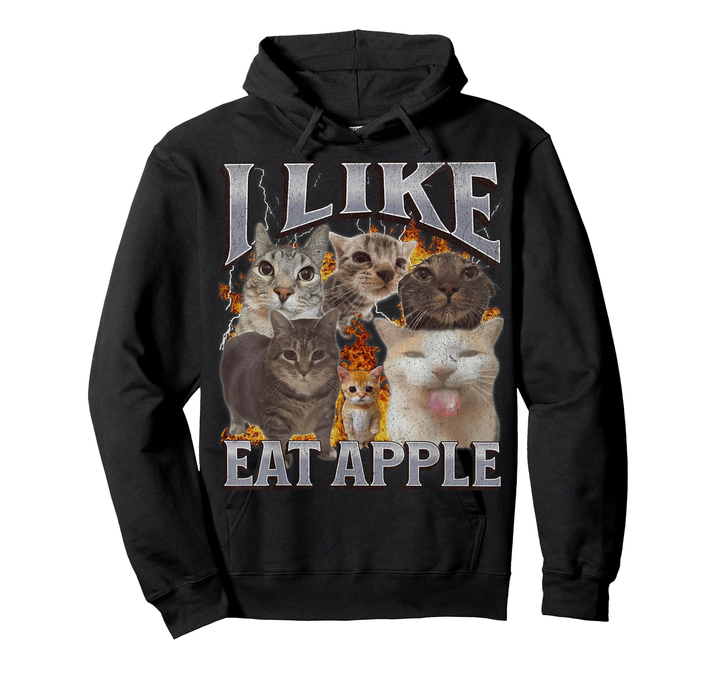 I Like Eat Apple Funny Cat Meme Bootleg Graphic Men Women T-Shirt