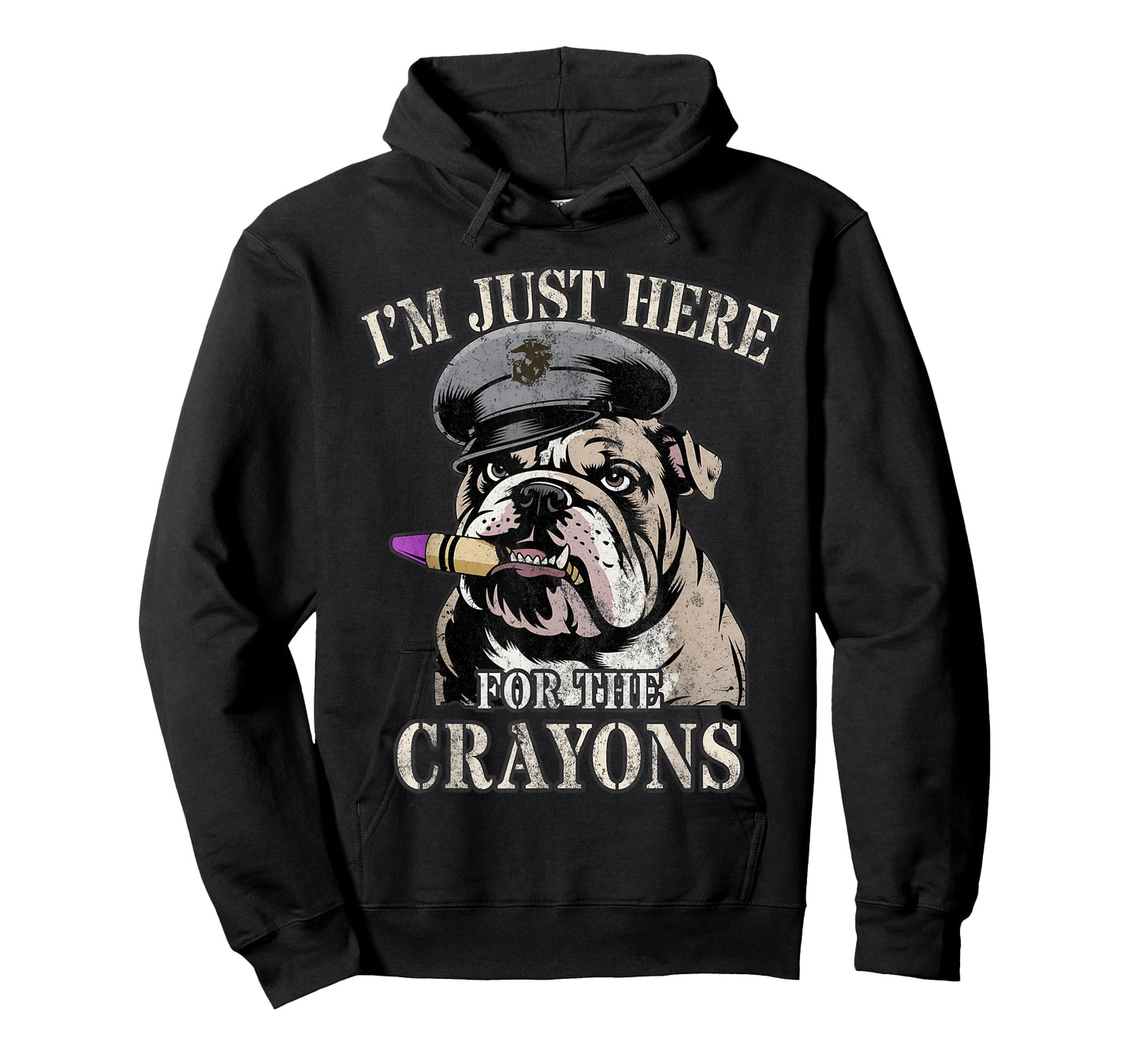 Sarcastic I'm JUST HERE for Crayons Eater Corps Jarhead Crew T-Shirt