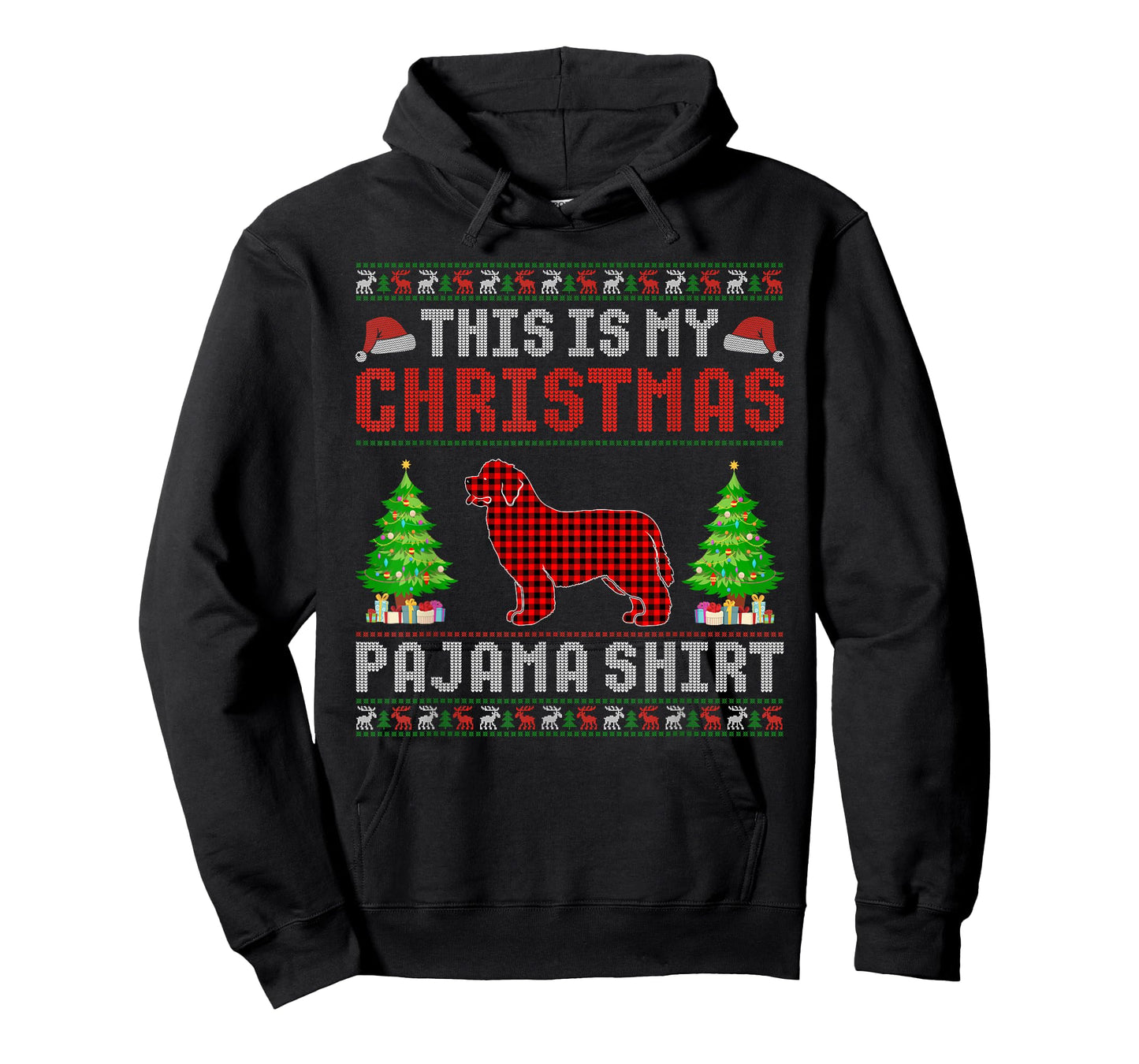This is My Christmas Pajama Newfoundland Dog Ugly Sweater T-Shirt for Men Women Kids