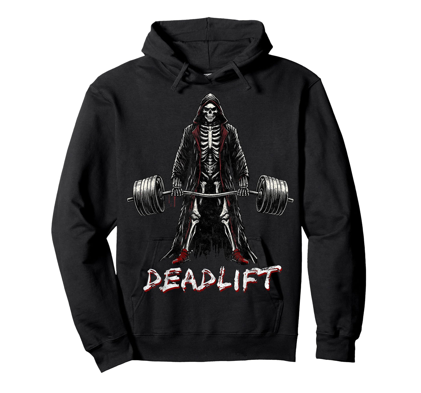 Deadlift Skeleton Halloween Gym Jokes Weightlifting Workout T-Shirt, Small, Black