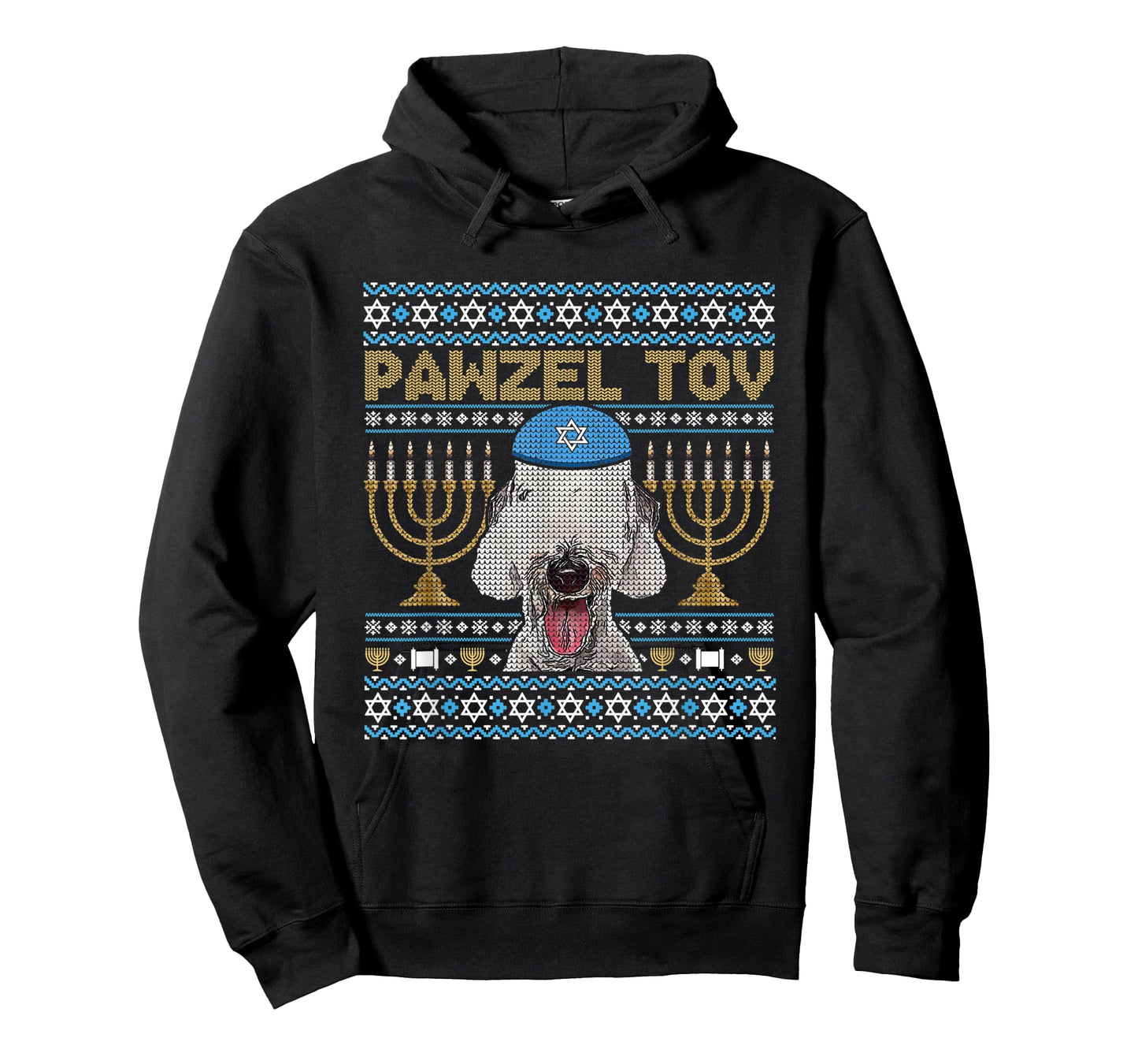 Pawzel Tov Jewish Bedlington Terrier Dog Funny Hanukkah T-Shirt