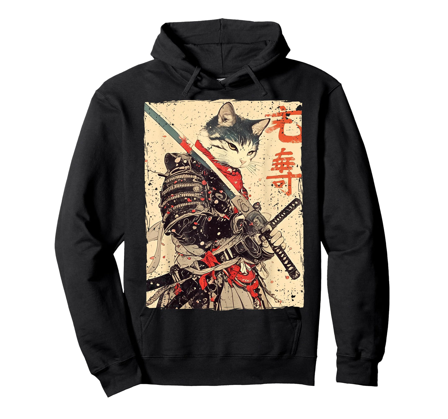 Samurai Cat Warrior Ukiyo Ink Artwork Cat Samurai T-Shirt