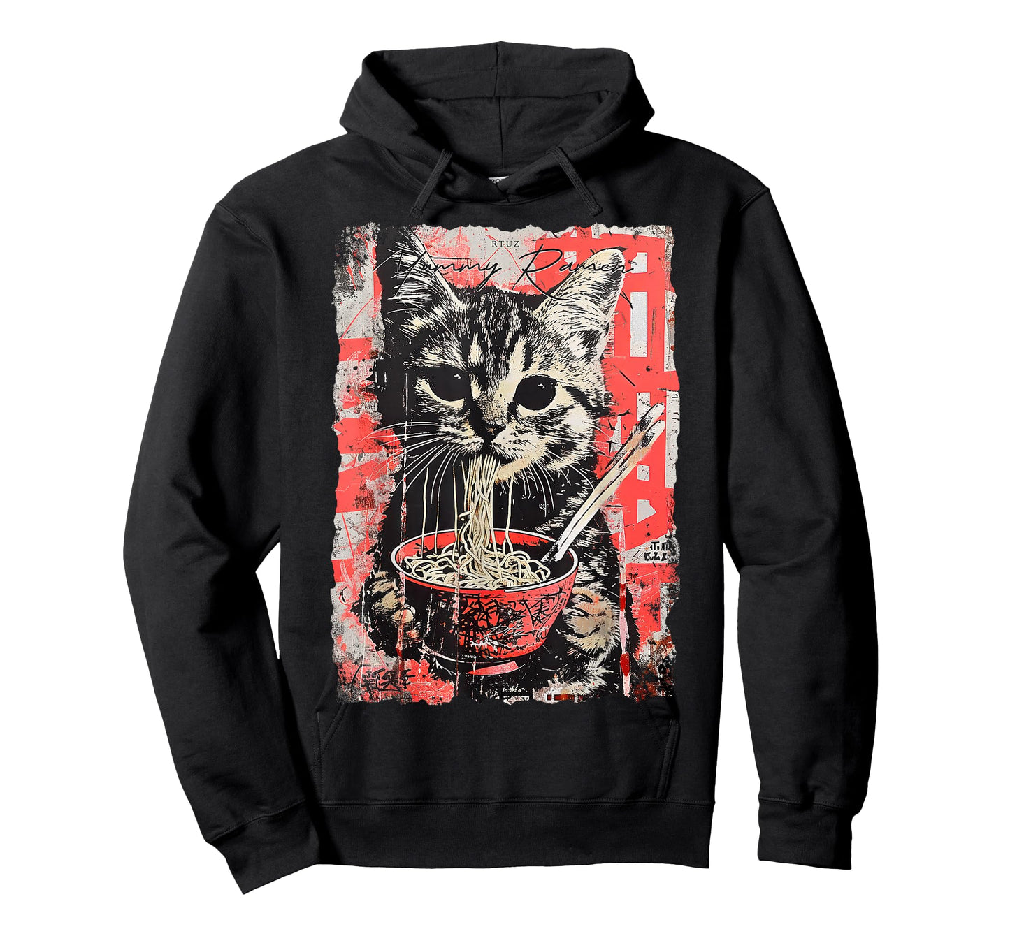 Ramen Noodles Cat Japan Y2K Kawaii Retro Cats Manga Anime T-Shirt