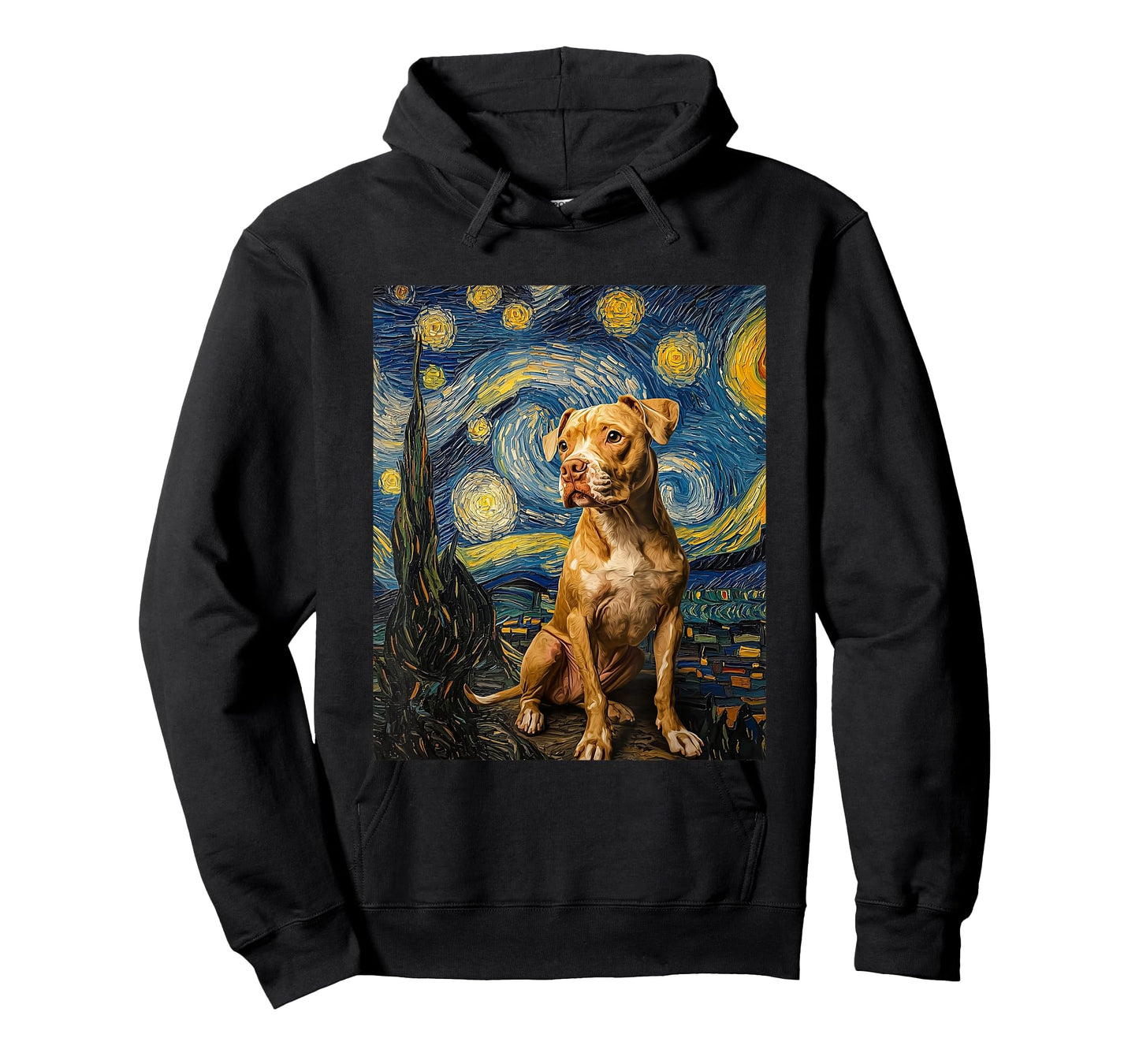 Pitbull Dog Pit Bull Pittie - Van Gogh Style - Starry Night T-Shirt