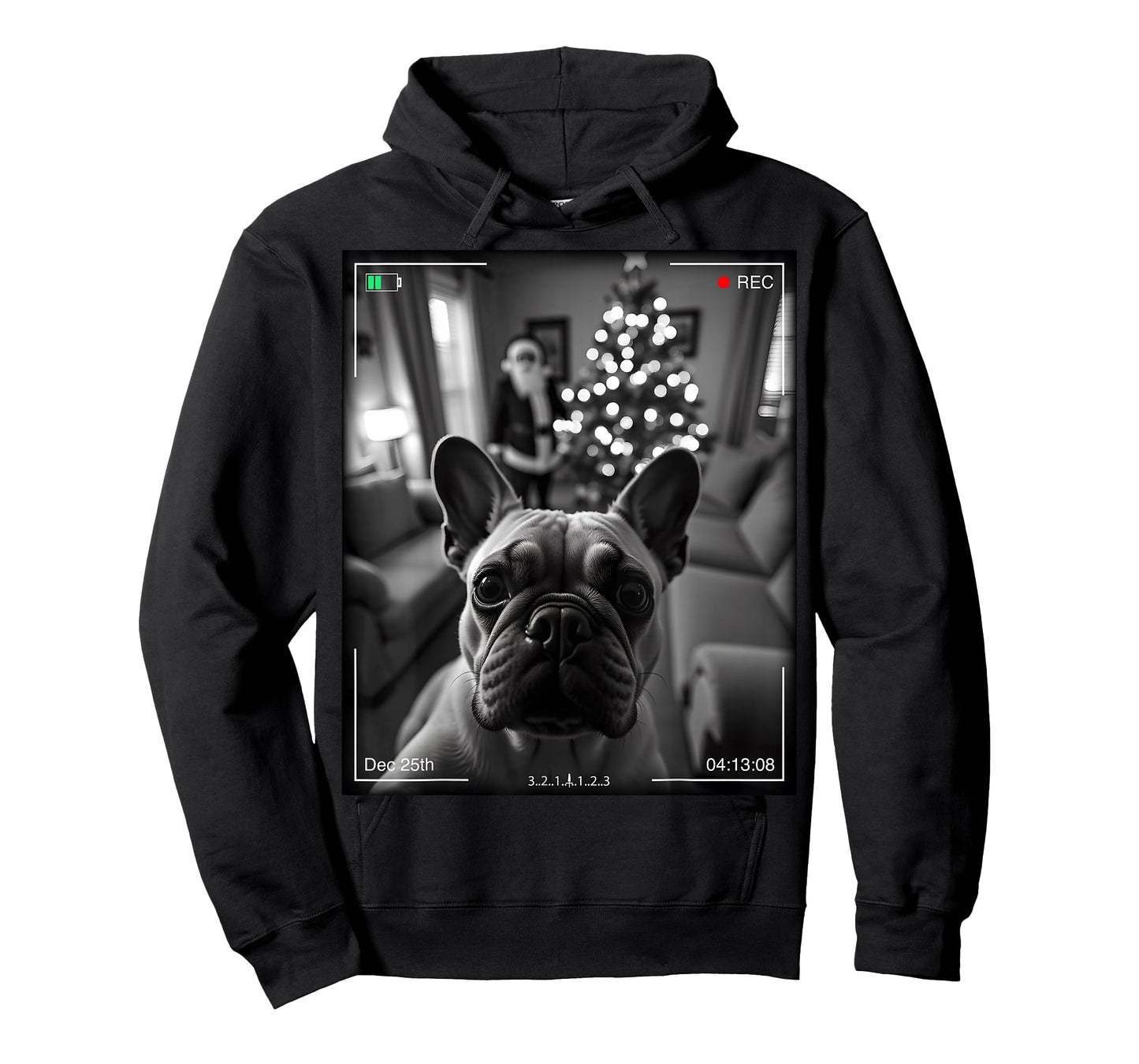 French Bulldog Catches Santa On Camera Xmas T-Shirt