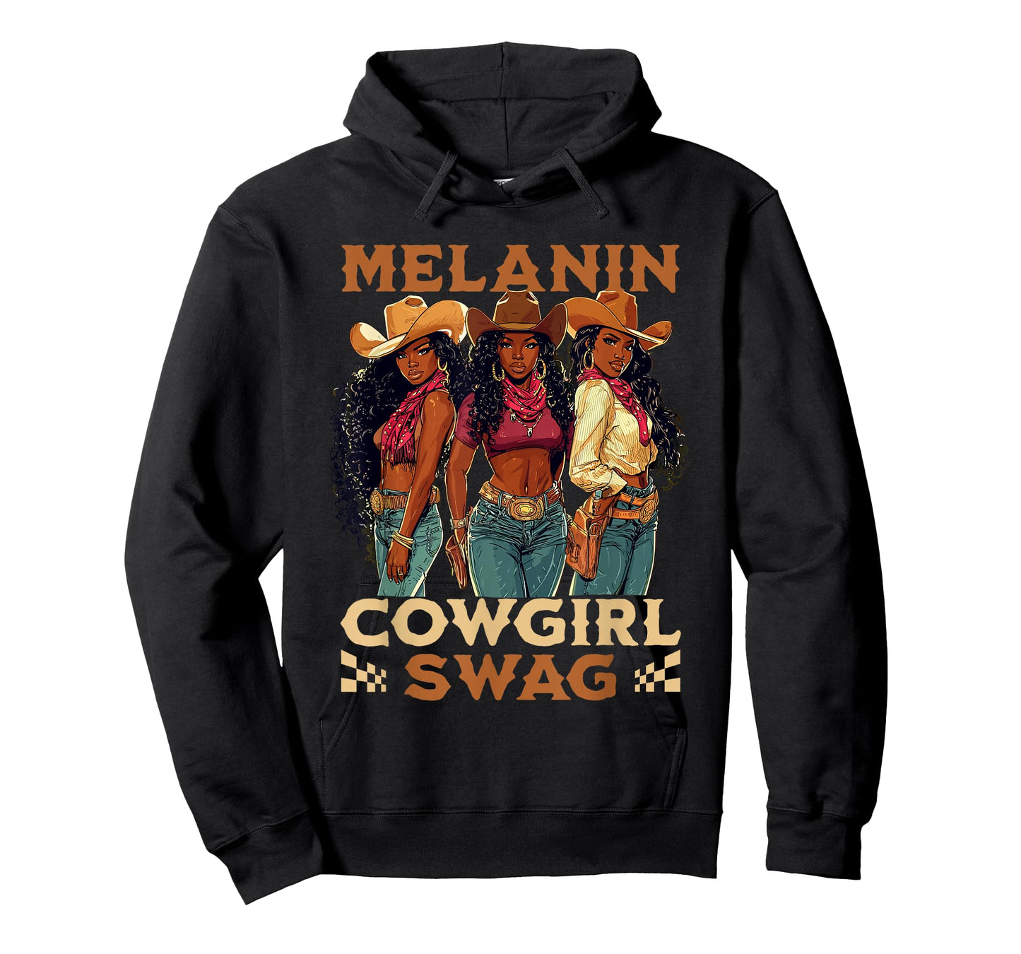 Melanin Cowgirl Swag African American History Western Rodeo T-Shirt