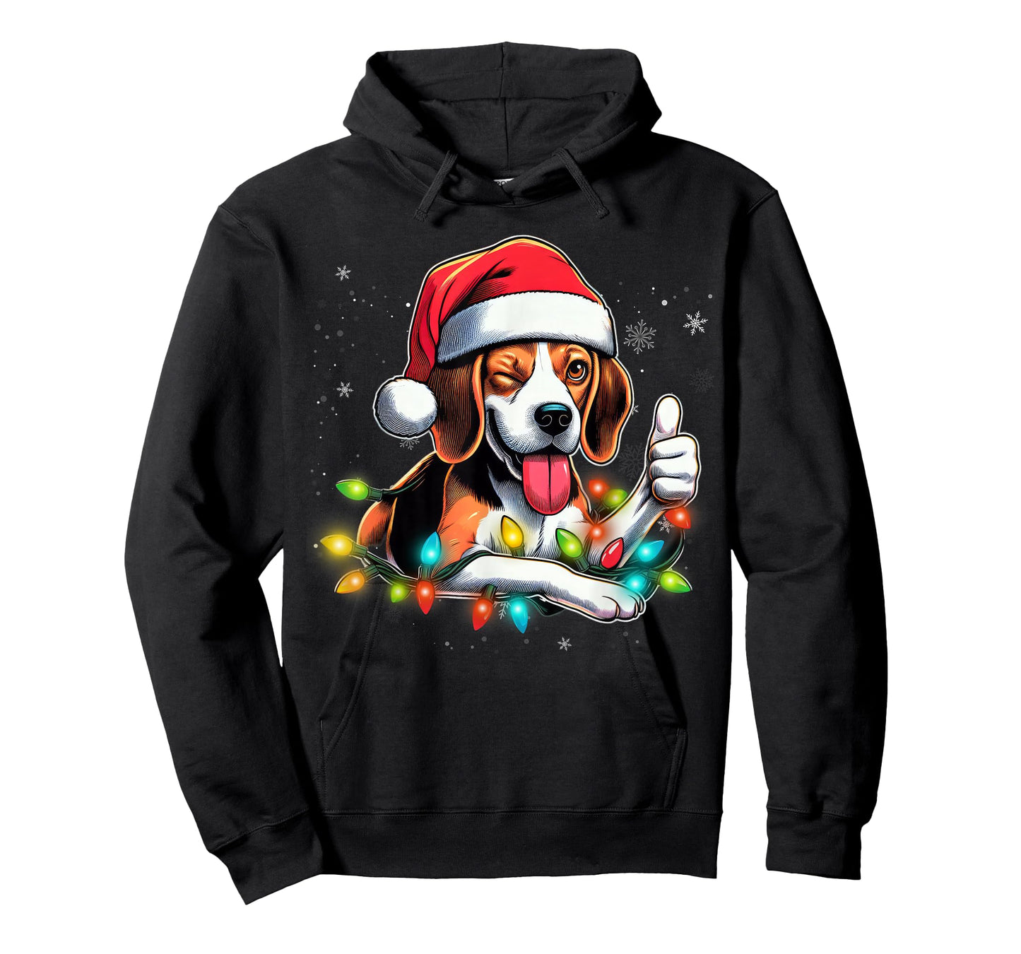 Beagle Christmas Tree Lights, Funny Dog Santa Pajama, Women T-Shirt