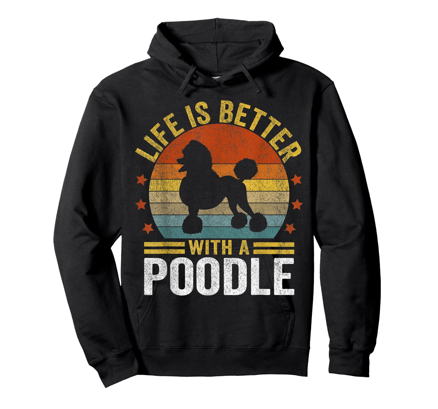 Life Is Better With A Poodle Mom Poodle Dad Retro Poodle Dog T-Shirt for Men Women Kids