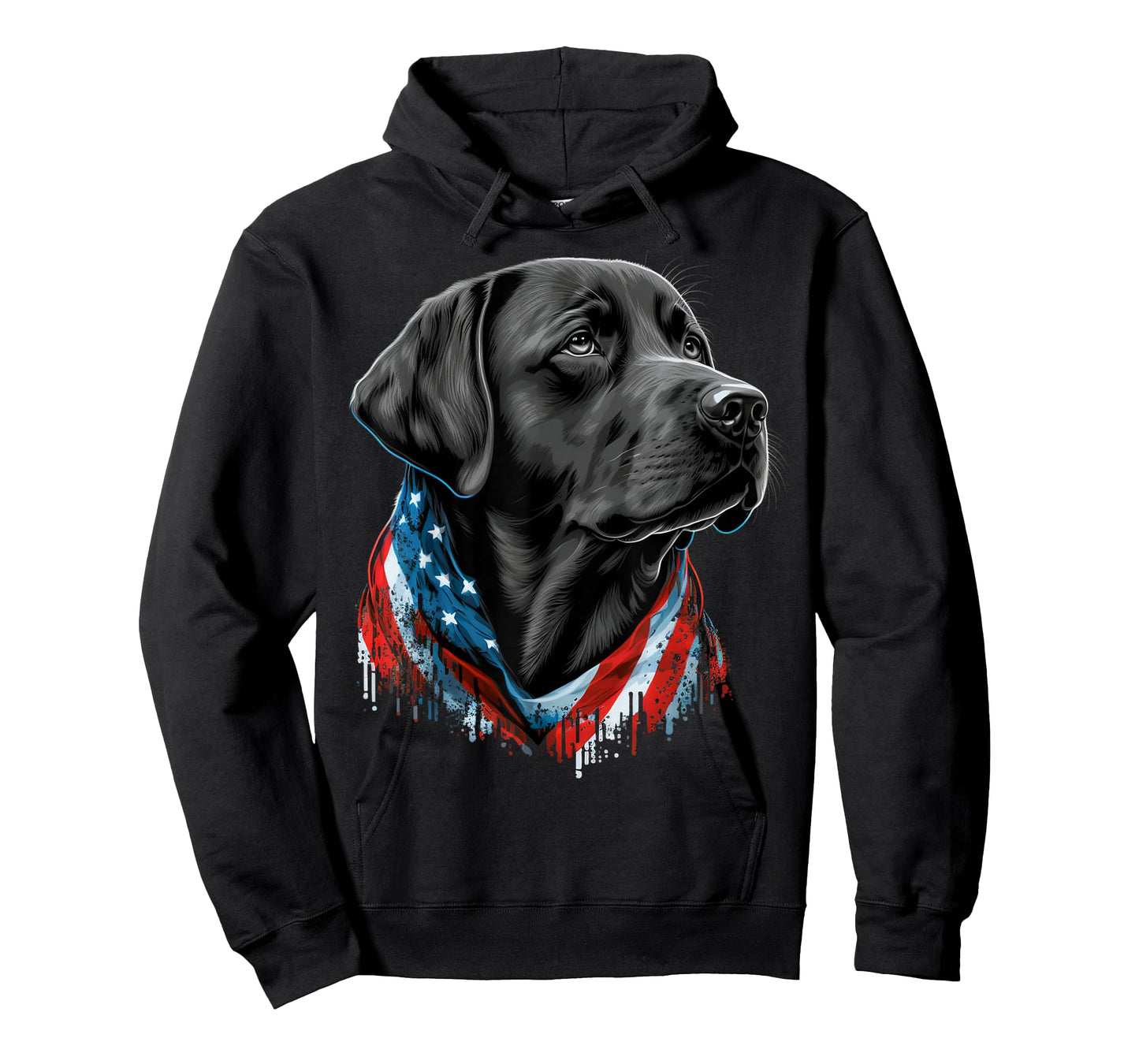 USA 4th of July Black Patriotic American Labrador Retriever T-Shirt