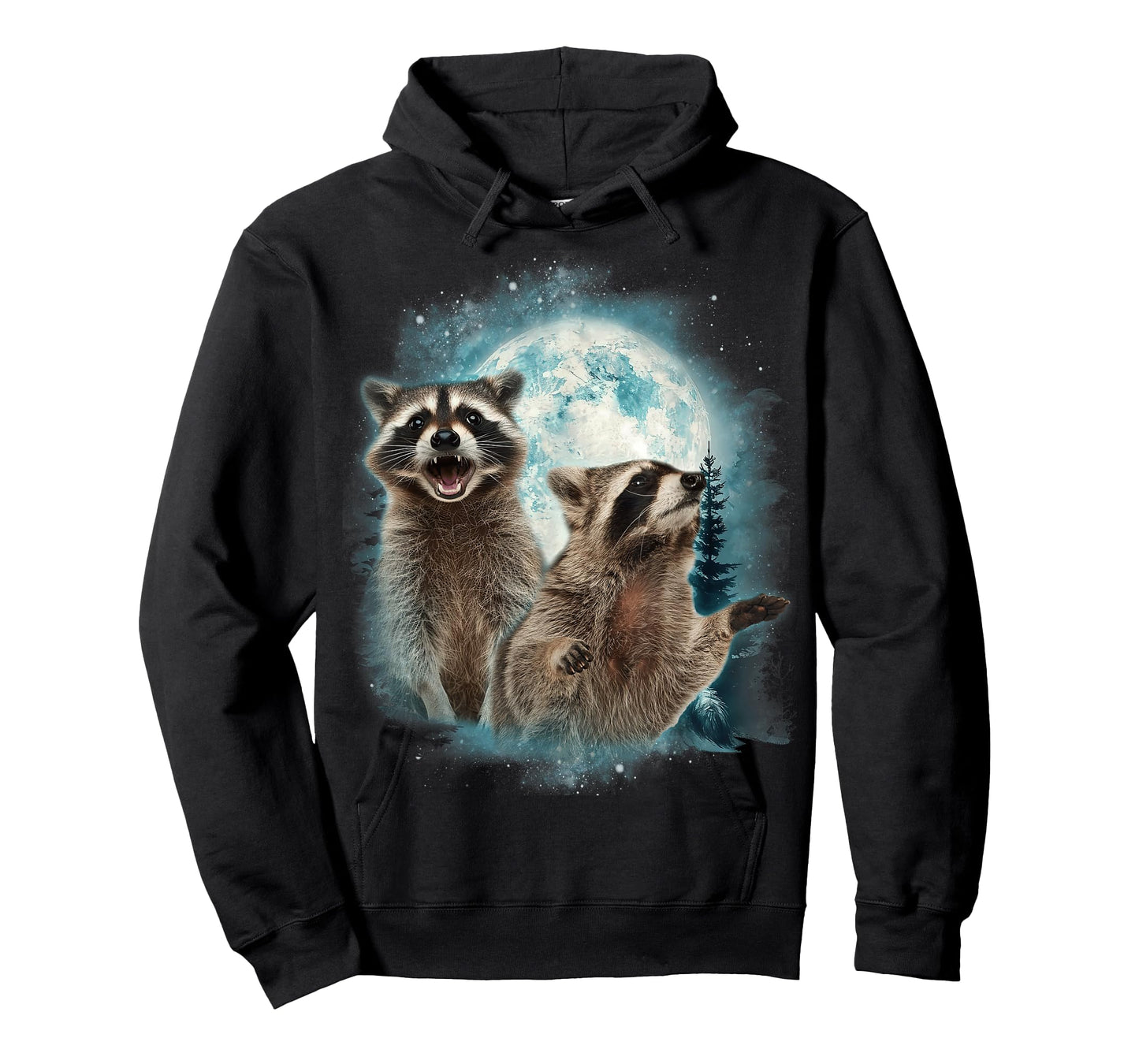 Funny Racoon Moon Howling Raccoon For Men Women Kid T-Shirt