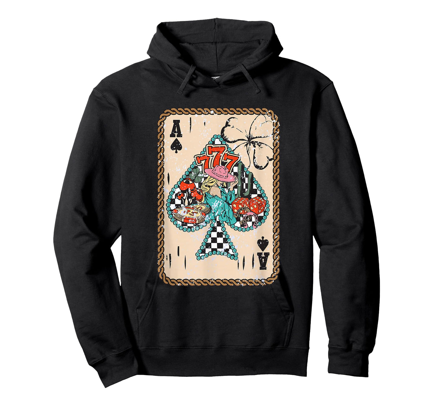 Feeling Lucky Turquoise Frame Trendy Country Retro Western T-Shirt