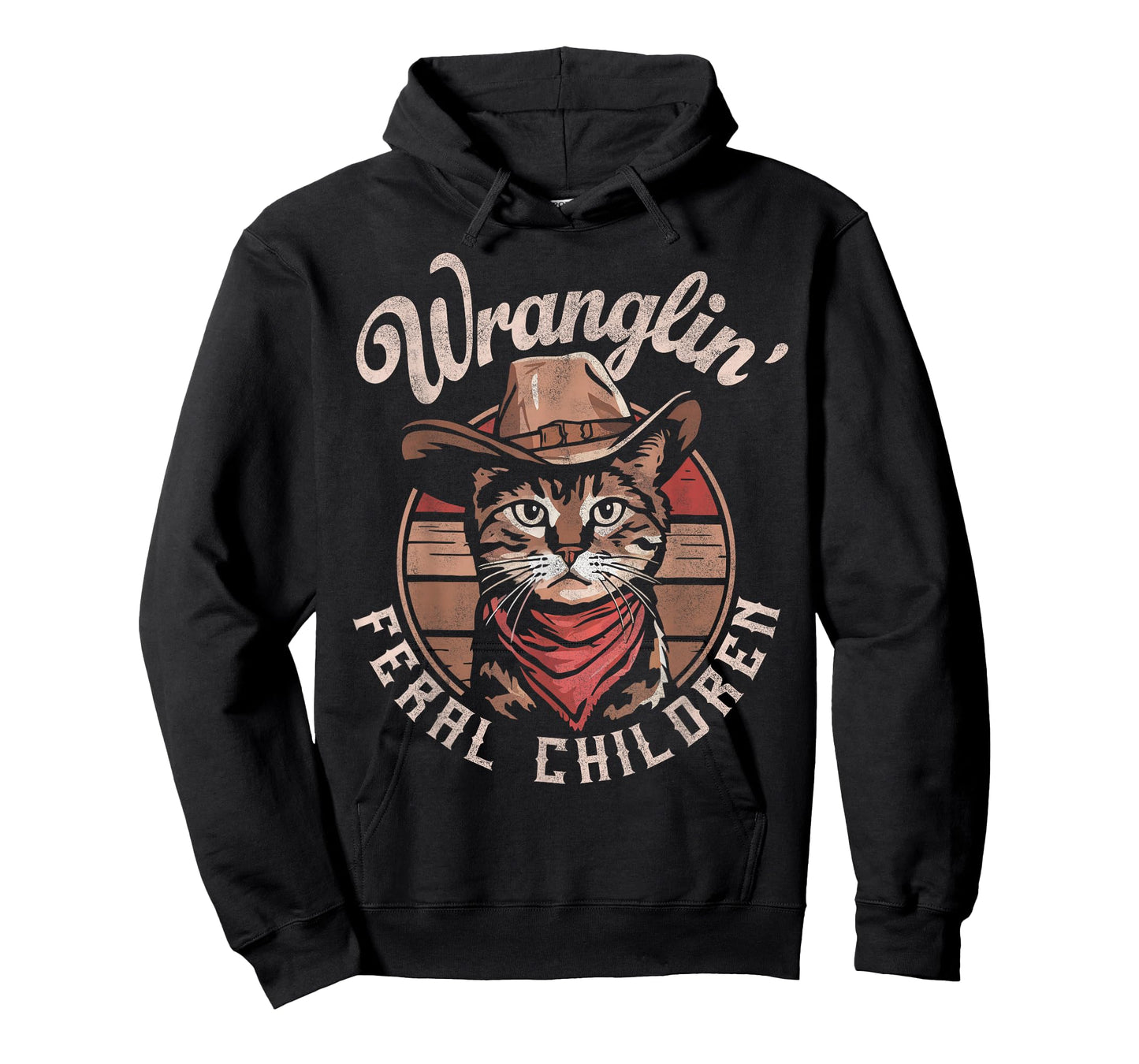 Wranglin' Feral Children Retro Cowboy Cat 90s Western Mom T-Shirt