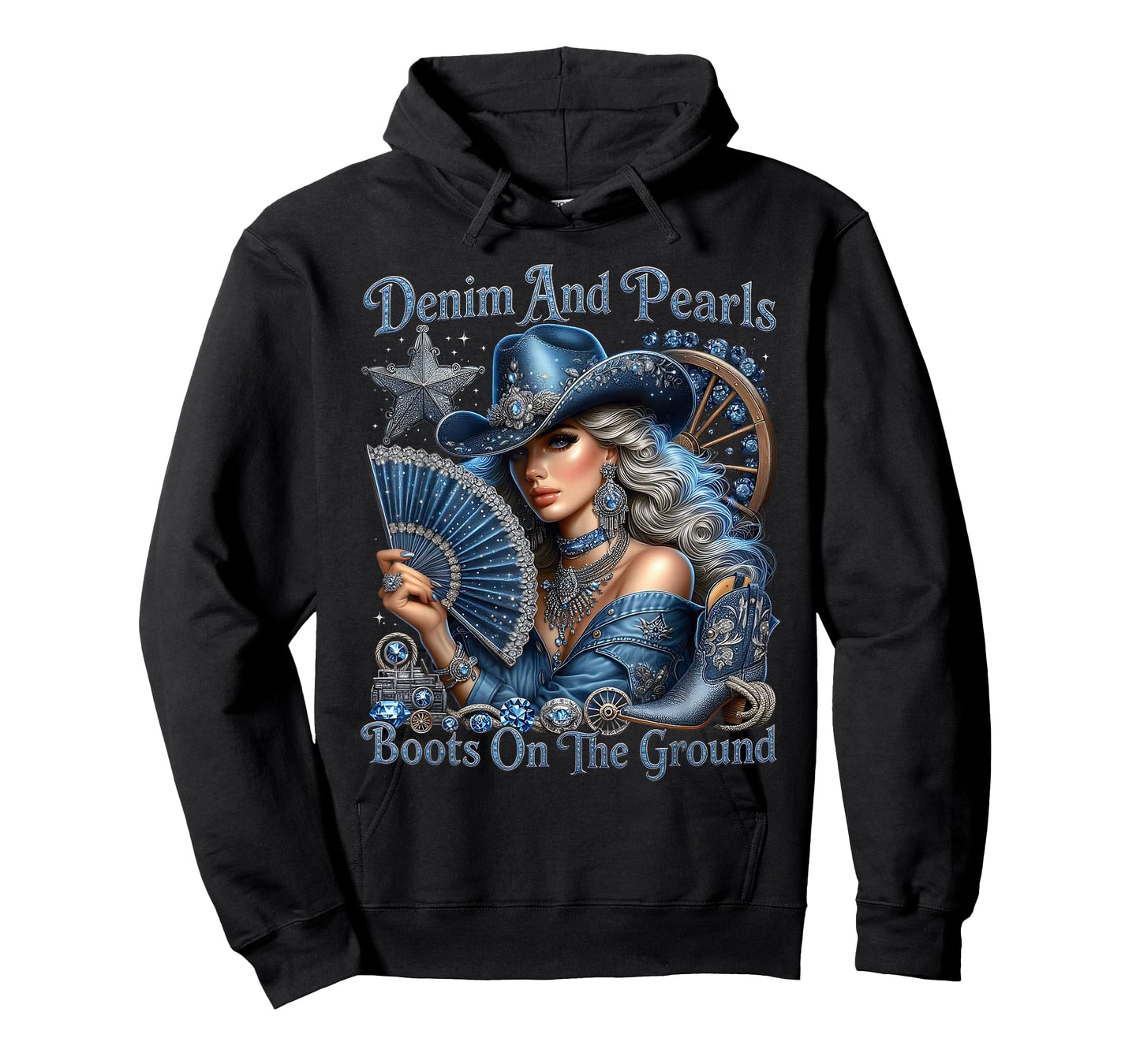 Denim and Pearl Cowgirls Western Boots On The Ground T-Shirt