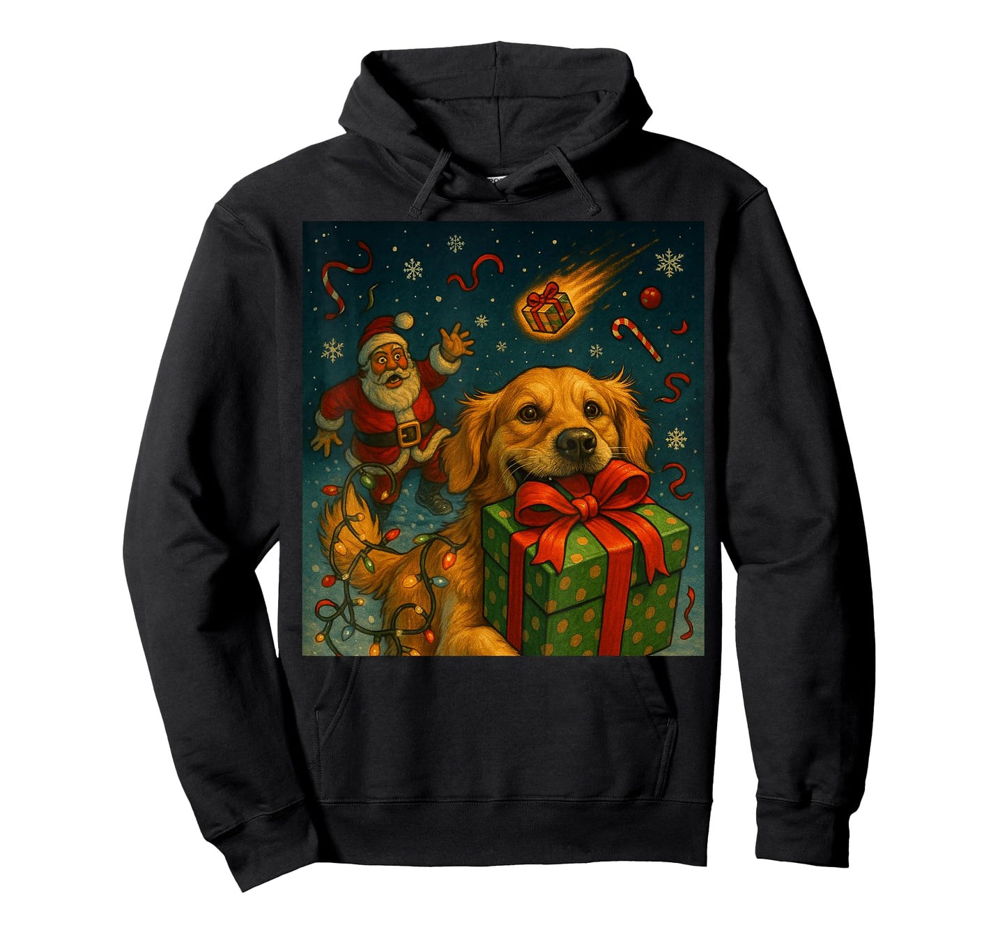 Christmas Golden Retriever Shirt - Funny Dog Selfie & Santa T-Shirt