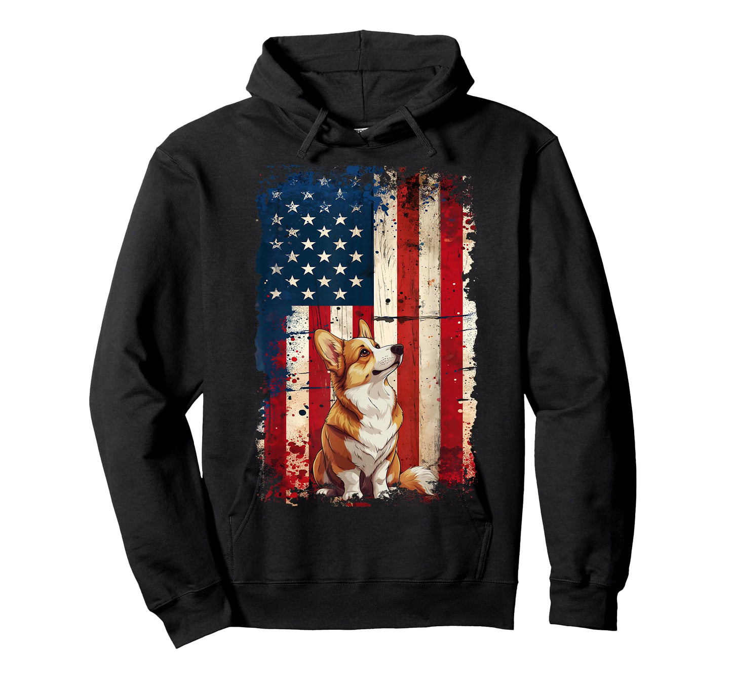 Corgi American Flag USA Patriotic 4th of July T-Shirt
