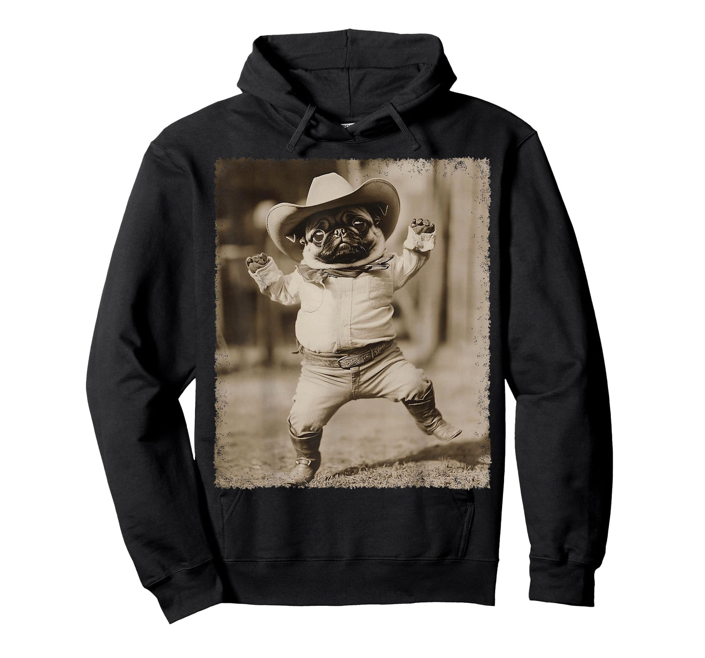 Pug Cute Dog Silly Cowboy T-Shirt