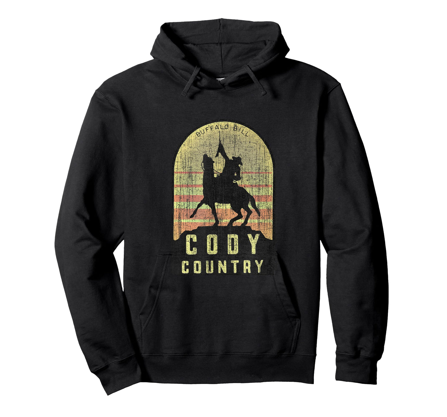 Vintage Cody Country T-Shirt - Unisex-Adults - Black - Small - Short Sleeve - Cotton 65%, Polyester 35%