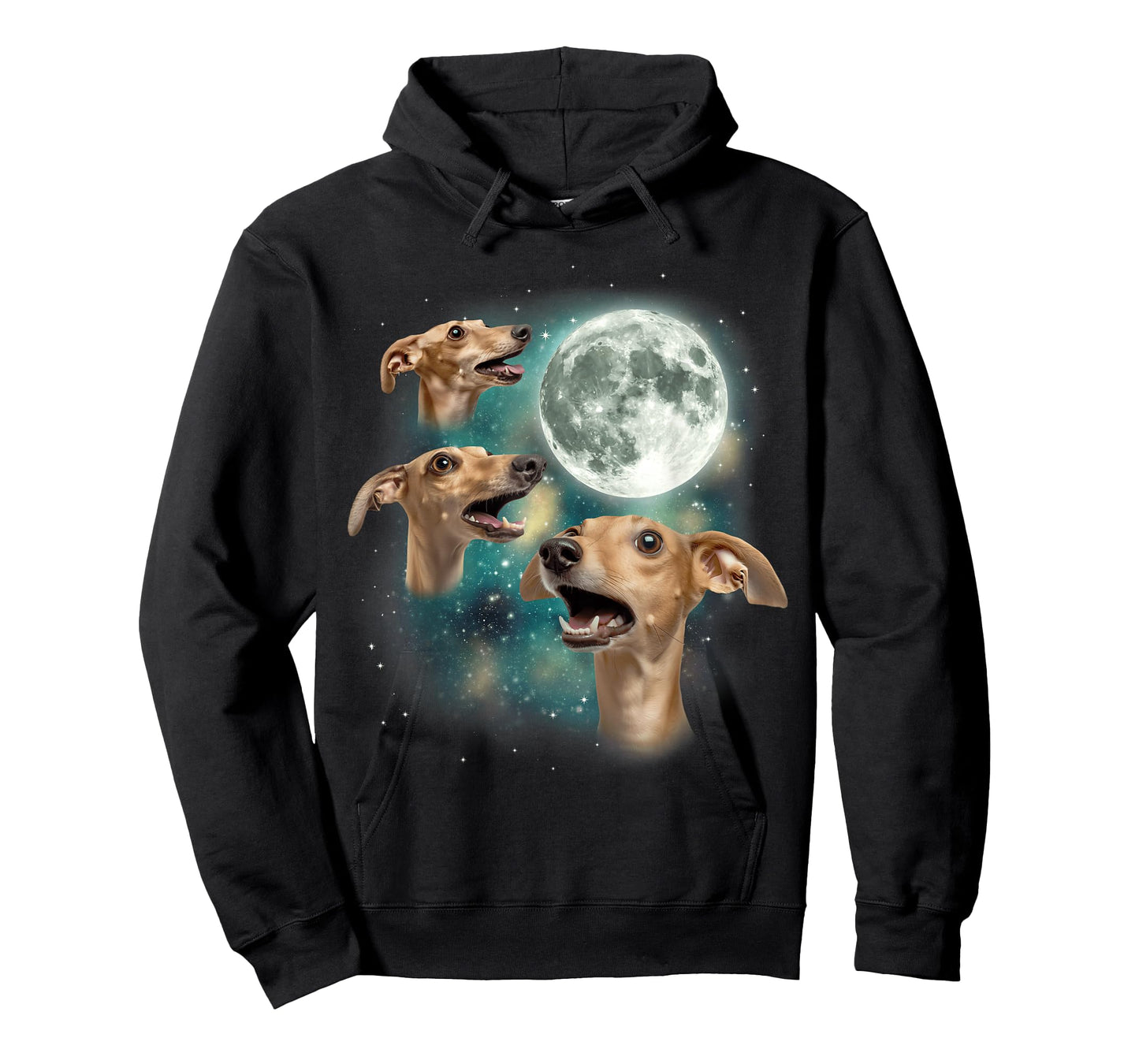 Three Whippet Moon | 3 Whippet Funny Weird Dog Meme T-Shirt