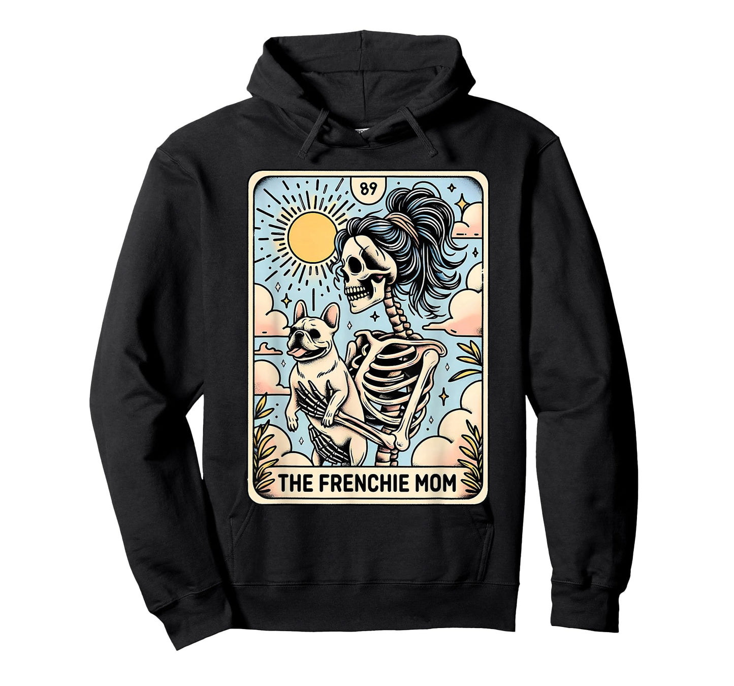 Vintage The Frenchie Mom Tarot Card Bulldog Skeleton Mothers T-Shirt