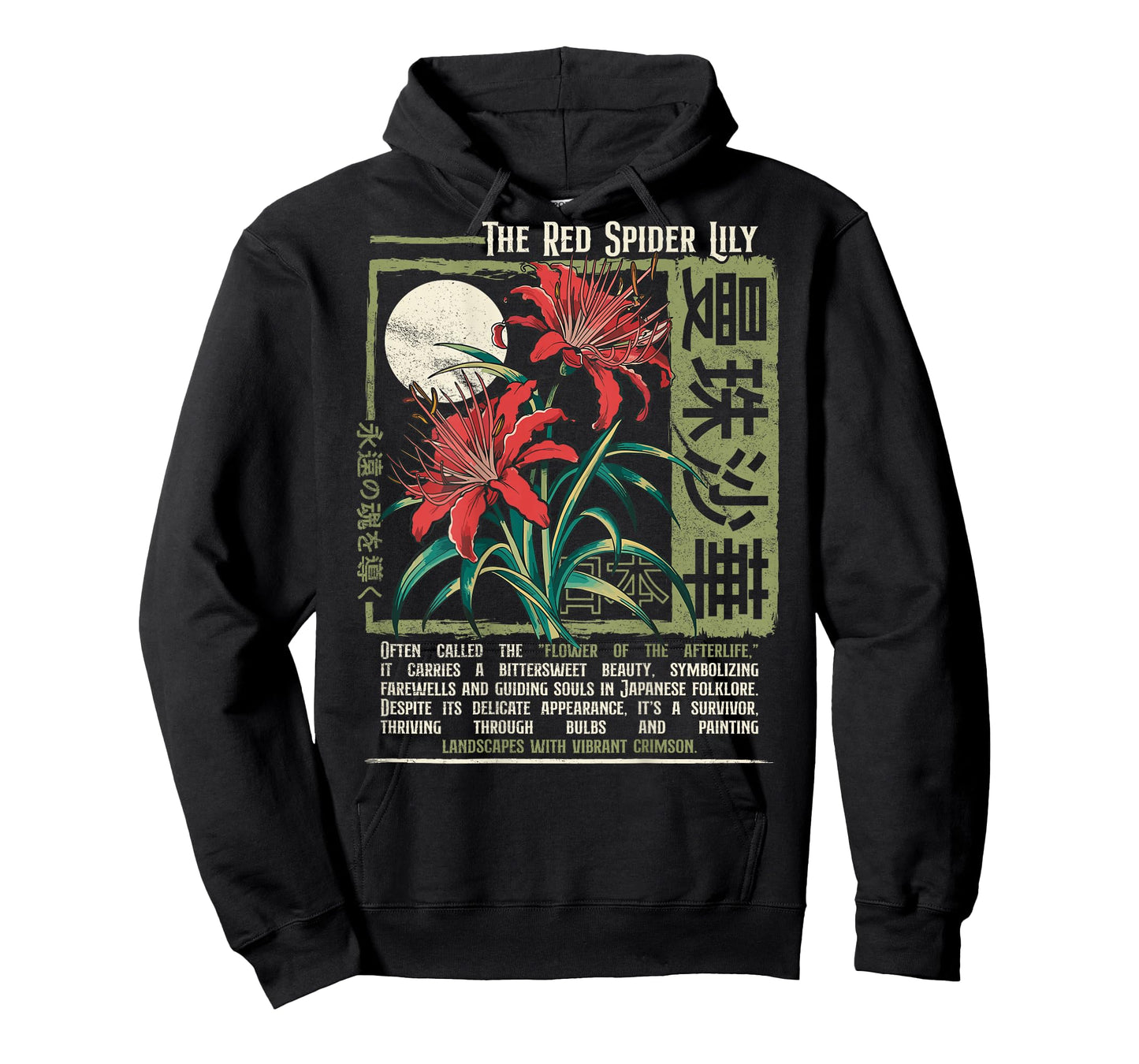 Red Spider Lily Flower Japanese Anime Art Otaku Backprinted T-Shirt