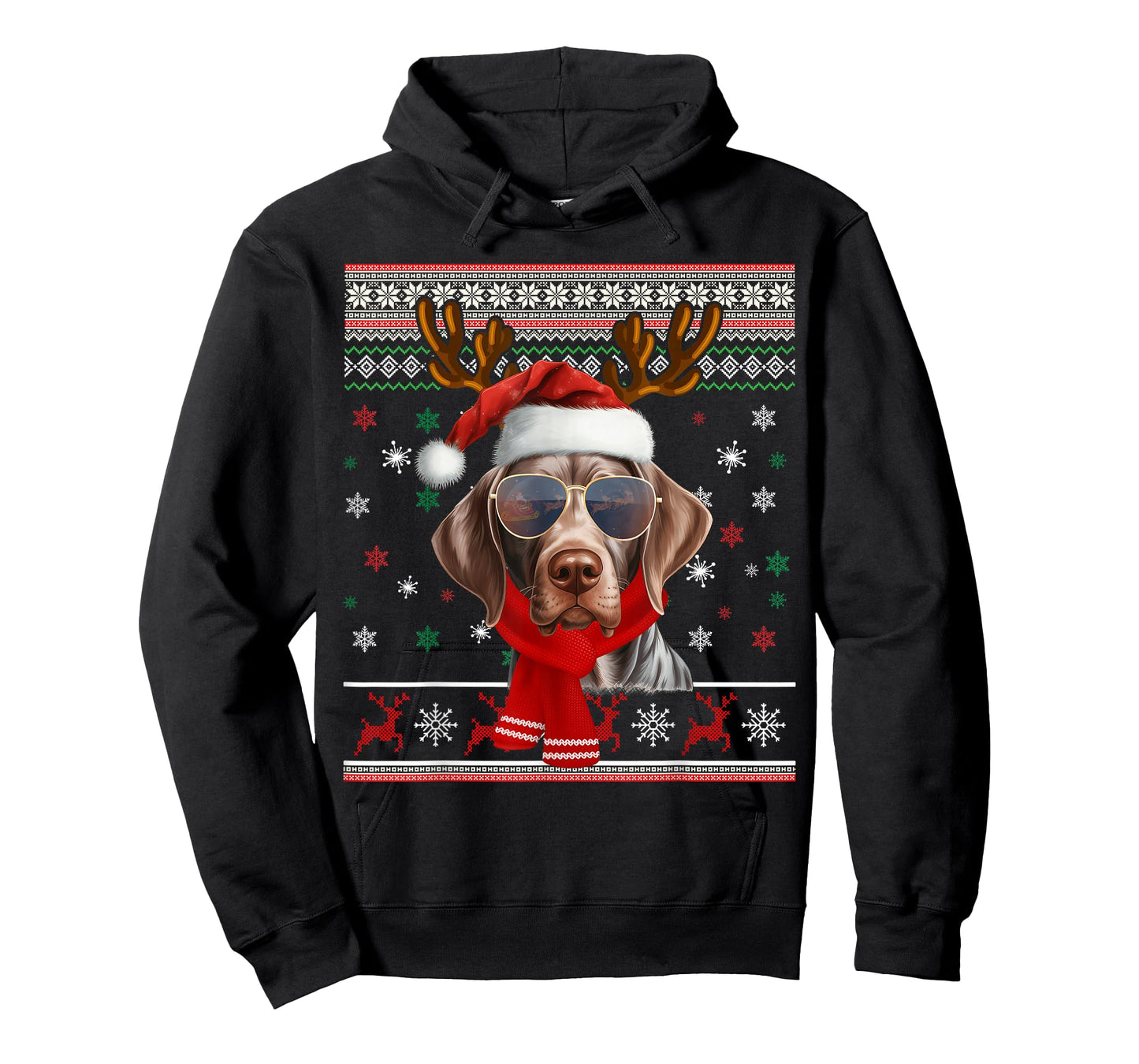 German Shorthaired Pointer Christmas Ugly Sweater Xmas Dog T-Shirt