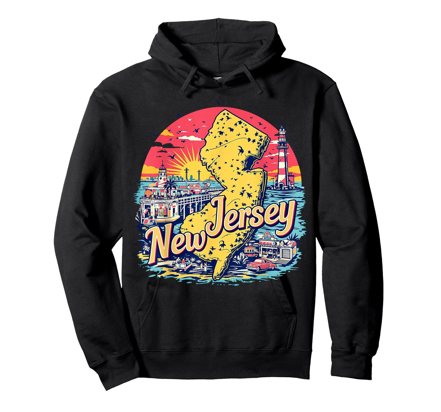 Vintage New Jersey State Map Retro T-Shirt