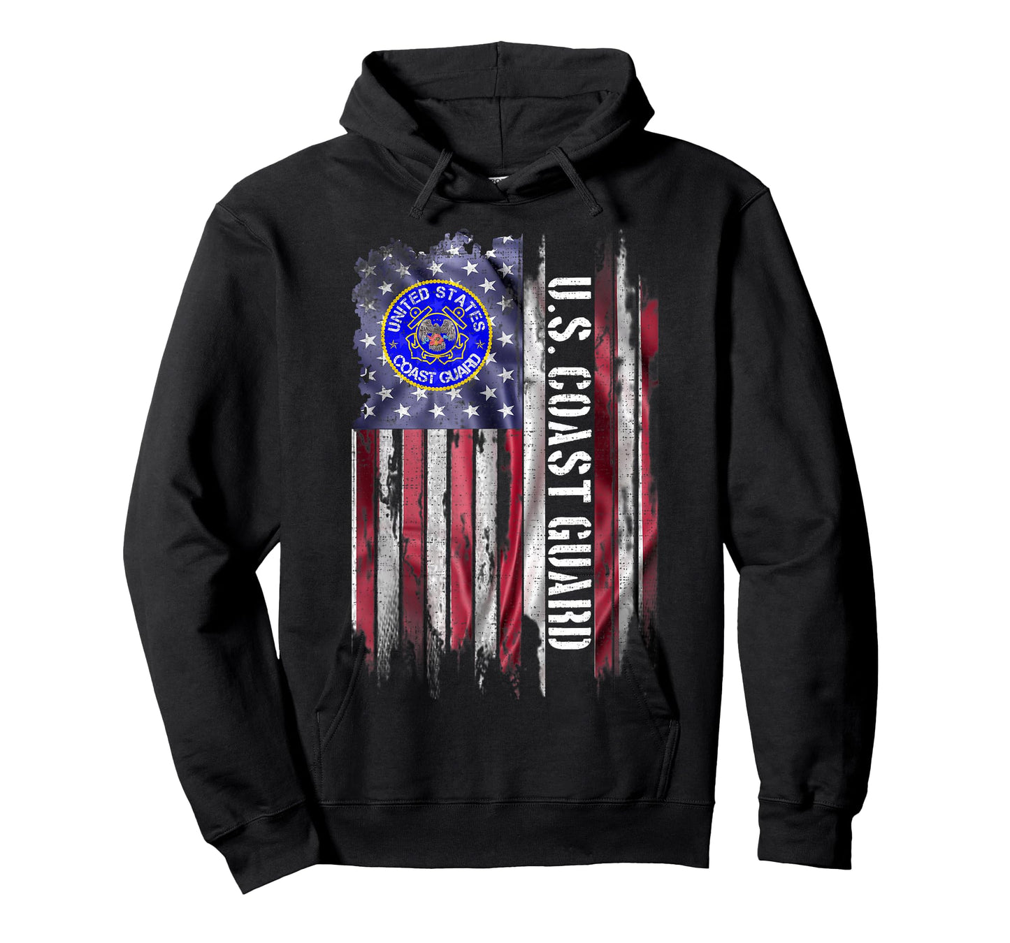 Vintage USA American Flag Proud US Coast Guard Veteran Funny T-Shirt