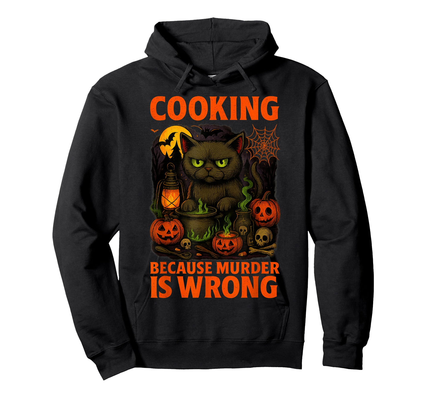 Halloween Cooking Cat Costume Funny Pun Spooky Design T-Shirt