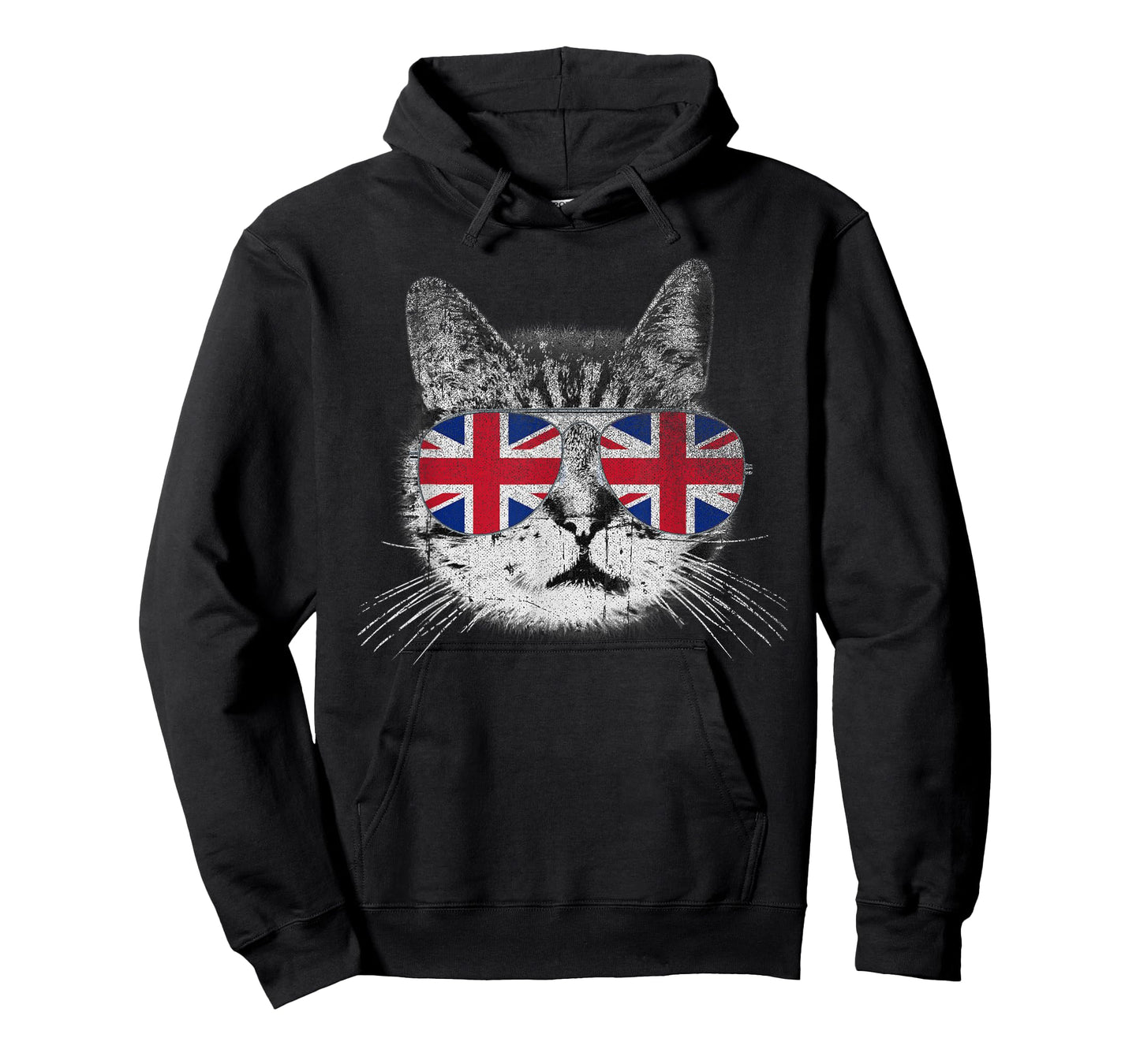 Cat Shirt Union Jack Flag Country Retro England British UK T-Shirt