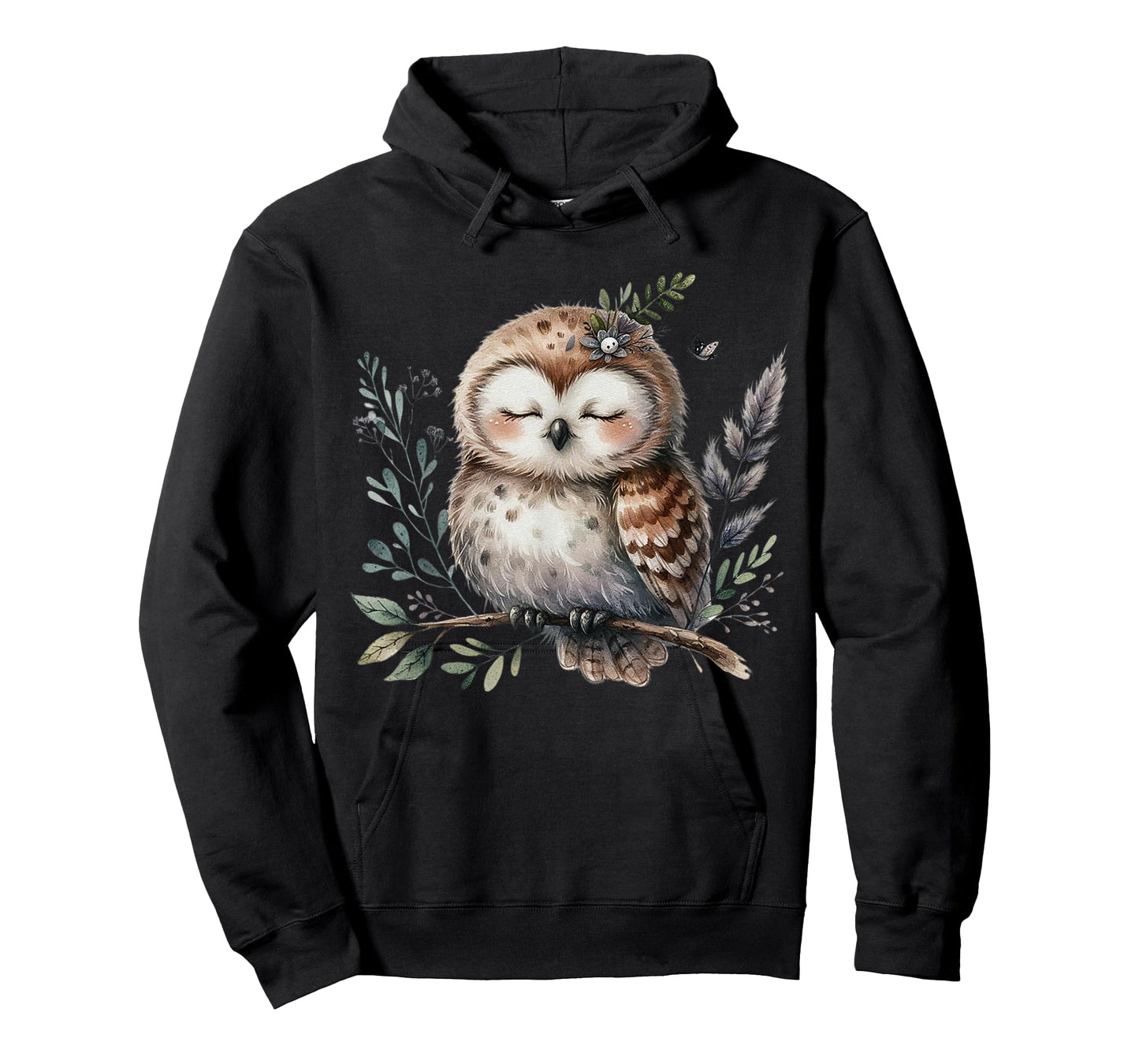 Peaceful Forest Owl Woodland Animal Nature Art T-Shirt