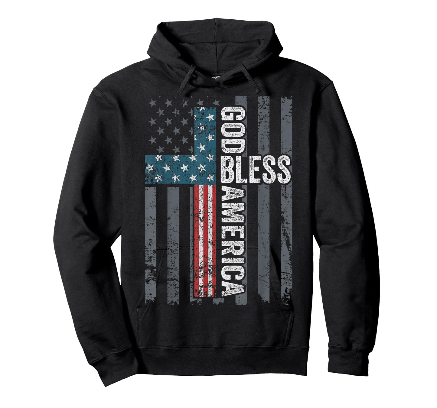 God Bless America - Patriotic Christian Cross USA Flag T-Shirt