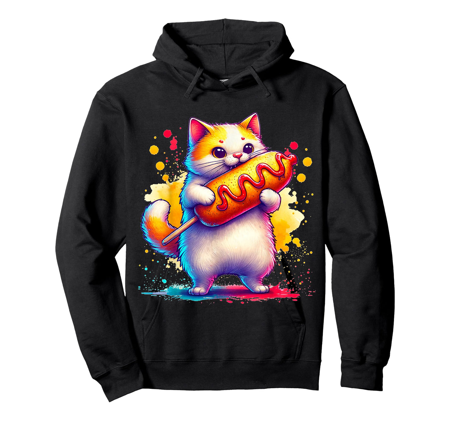 Cute Cat Eating Corndog. Funny Cats And Corndogs Lover T-Shirt