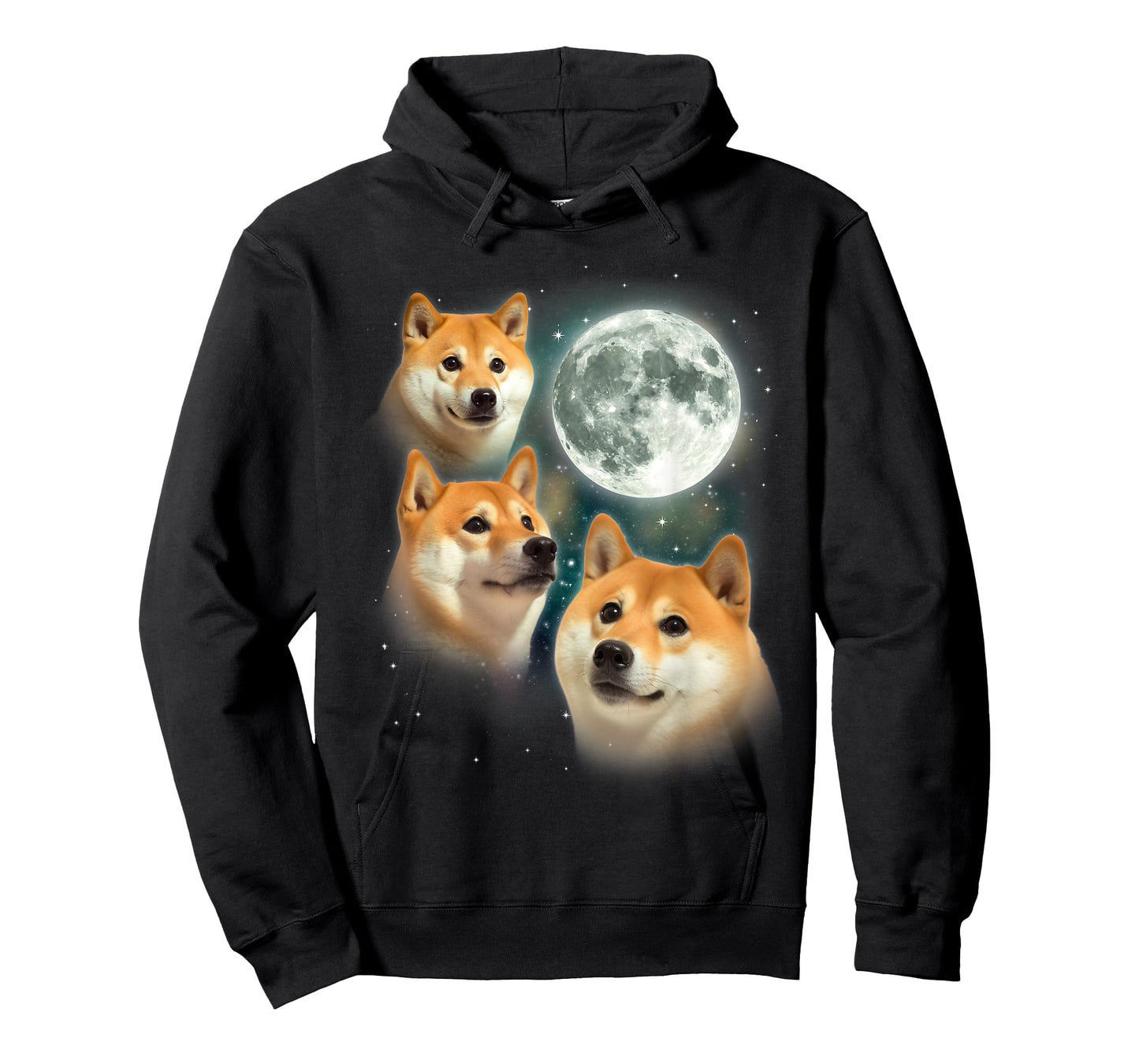 Three Shiba Inu Moon | 3 Doge Funny Cute Dog Meme Parody T-Shirt