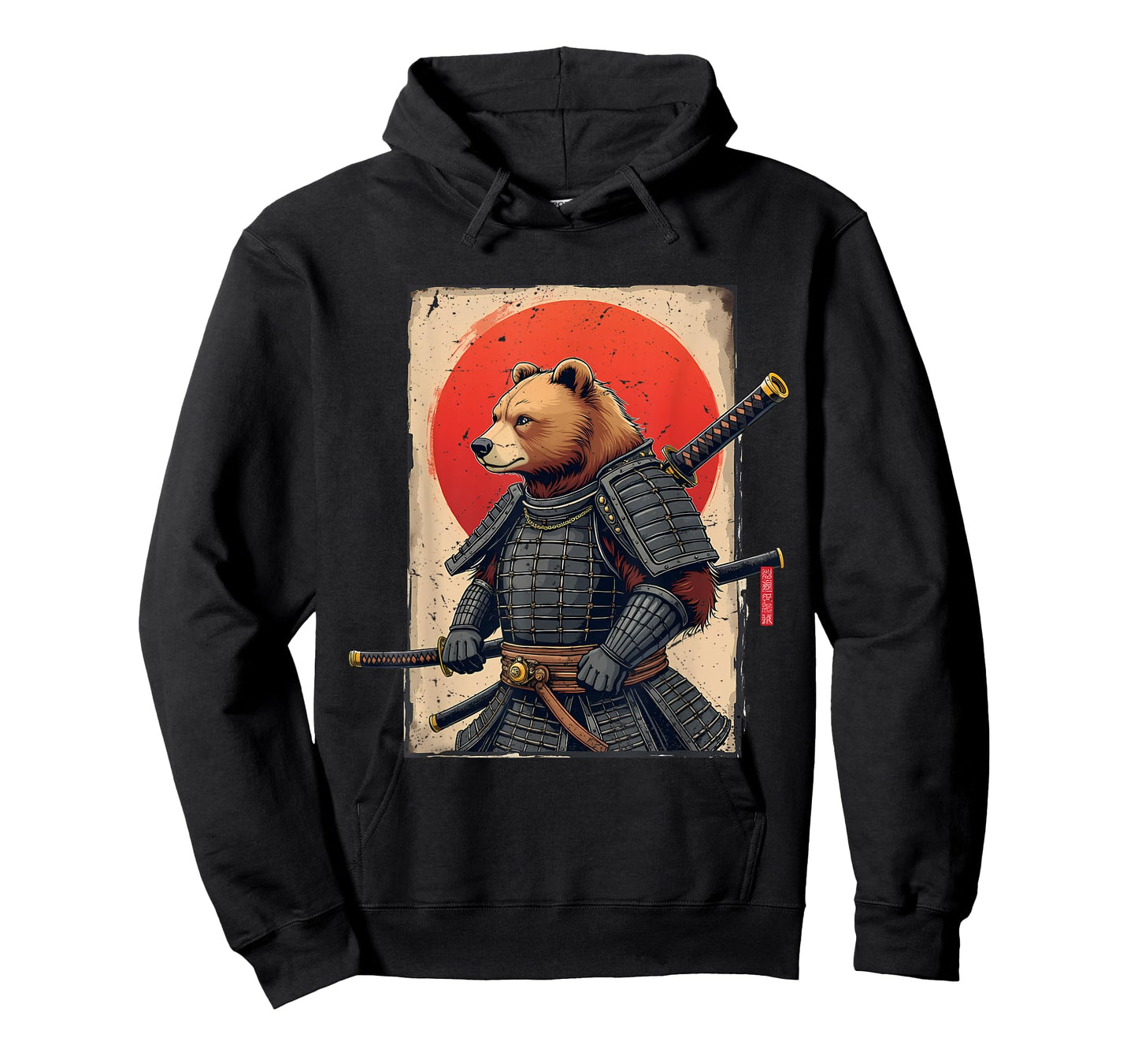 Samurai Brown Bear Ukiyo-e Ink Warrior Art Japanese Bear Art T-Shirt