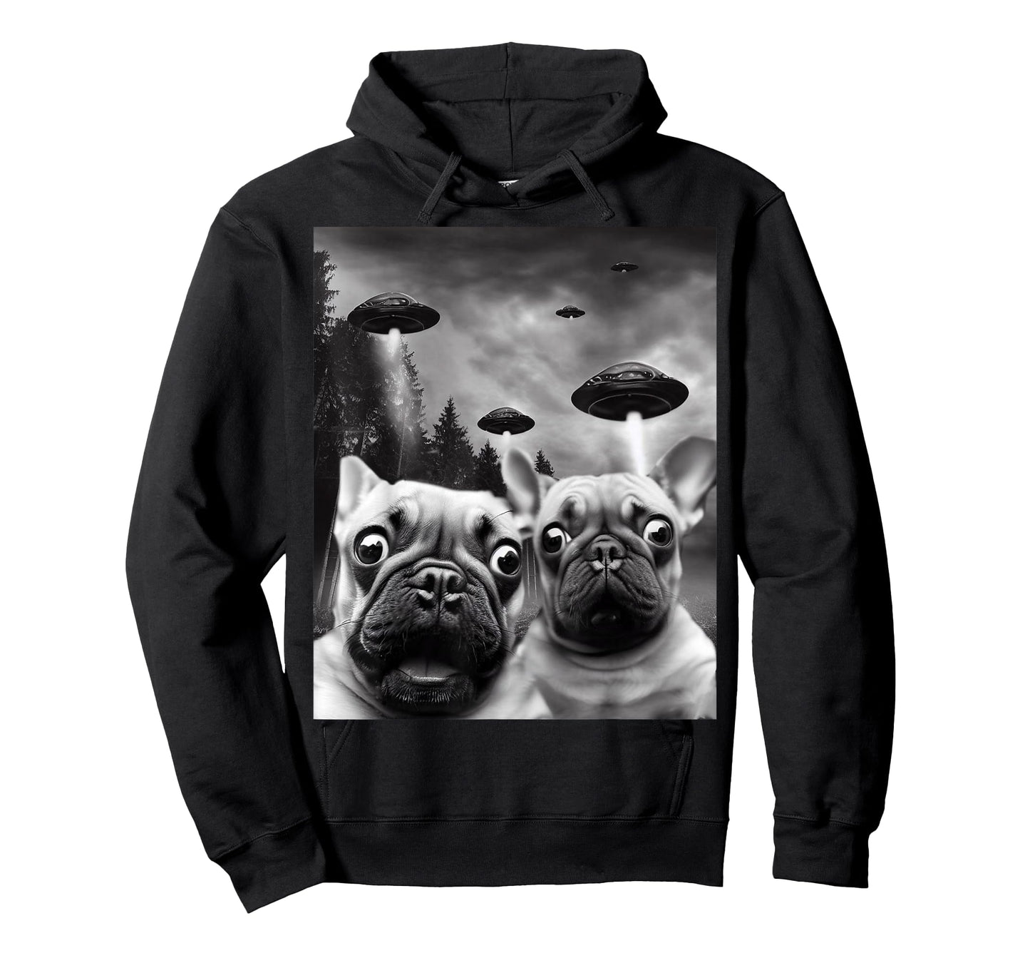 Frenchie UFO Selfie - Funny French Bulldog Alien T-Shirt