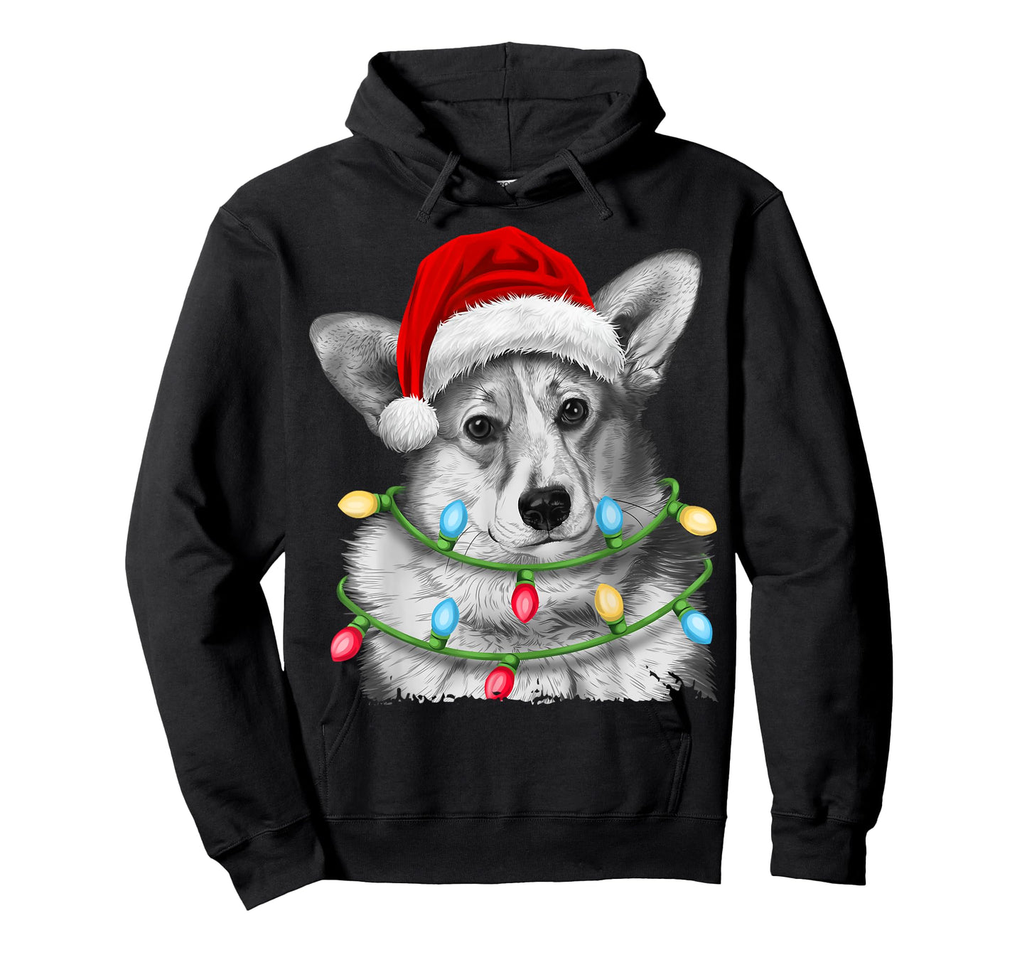 Corgi Santa Christmas Tree Lights Xmas Boys Men Corgmas Dog T-Shirt