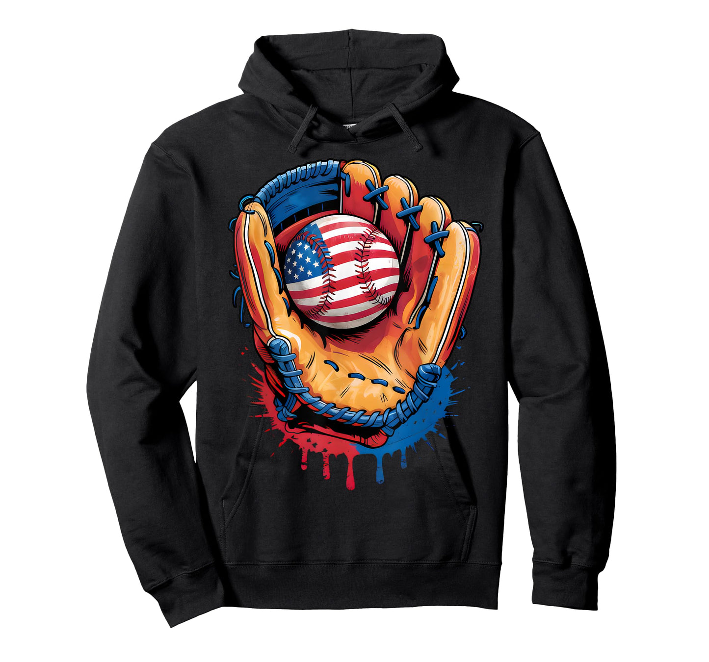 Baseball Drip Ice Cream Sprinkles 4th of July Baseball Glove T-Shirt