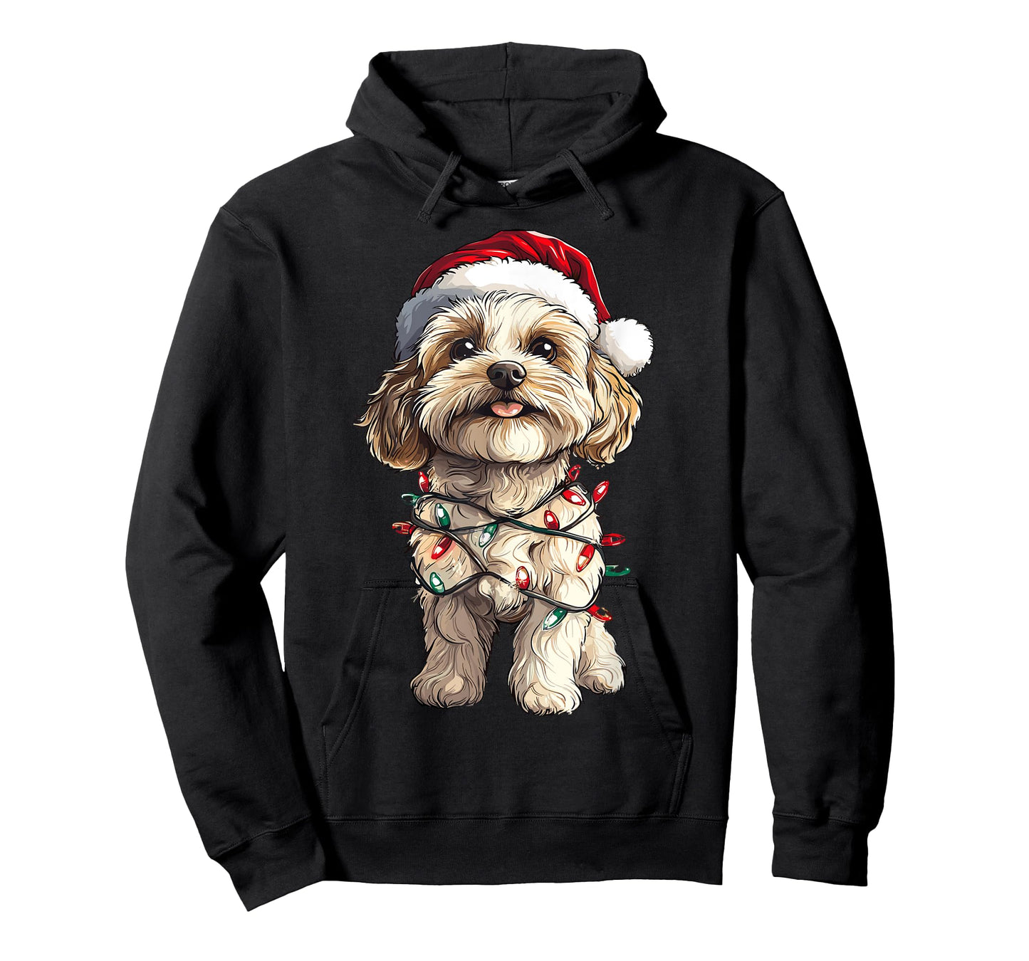 Cavachon Santa Christmas Tree Lights Xmas Dog Lover Pajama T-Shirt