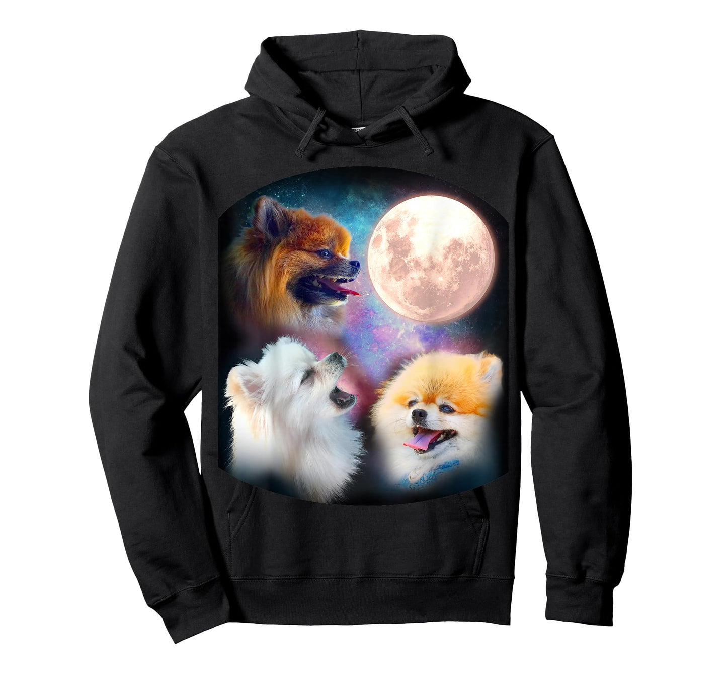 Pomeranian Dog T Shirt - Howling at Moon T-Shirt