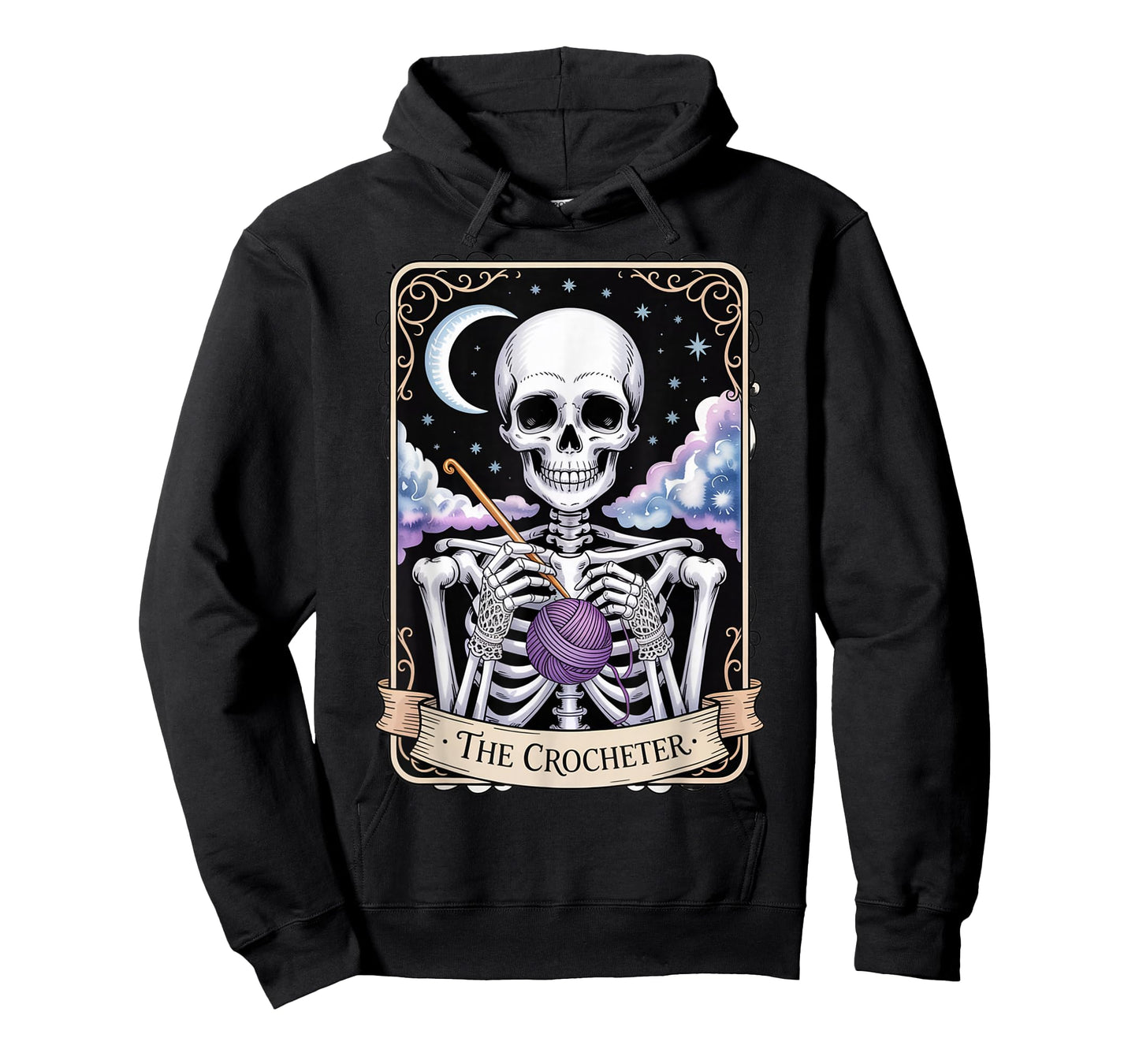 The Crocheter Mom Tarot Card Skeleton Knitting T-Shirt