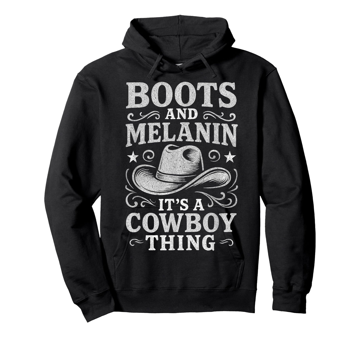Western Country Texas Rodeo Black Cowboy Boots and Melanin T-Shirt