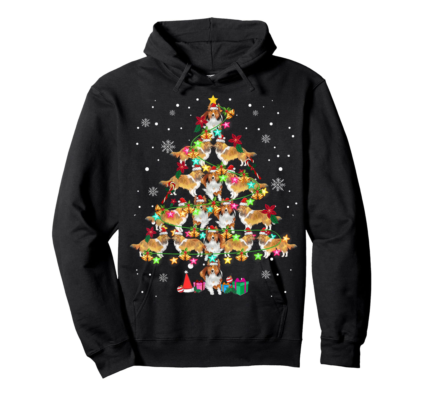 Shetland Sheepdog Christmas Tree Funny Sheltie Christmas T-Shirt