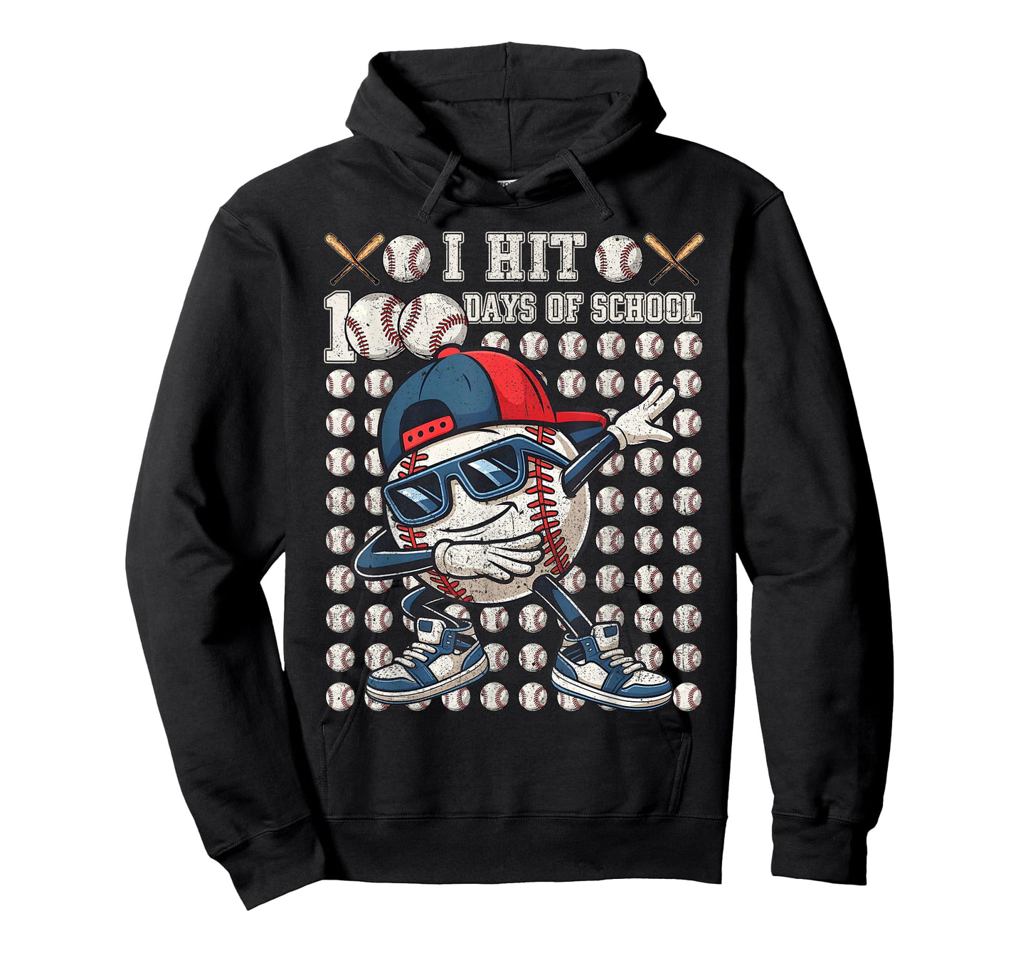 Dabbing Baseball I Hit 100 Days of School Bat Boys Toddler T-Shirt