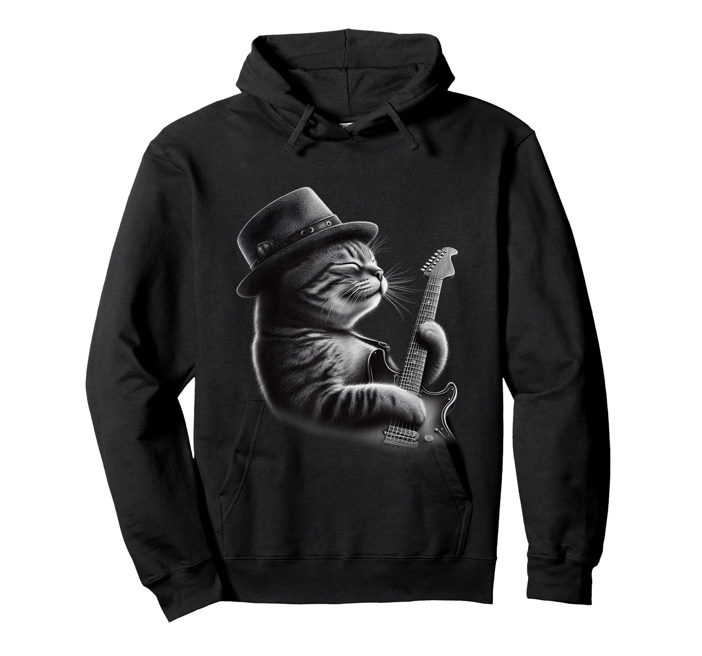 Cat Playing Guitar - Funny Rock Music Guitar Cat T-Shirt