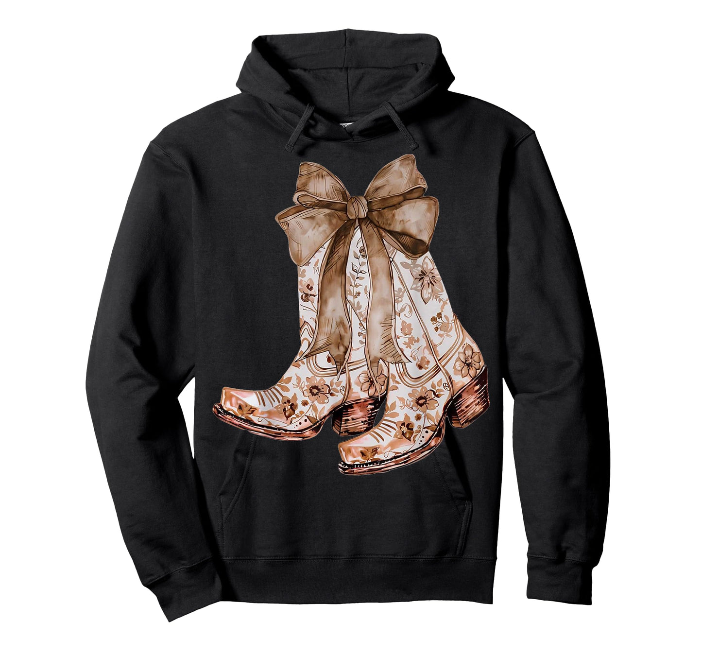 Western Cowgirl Bow Howdy Brown Leather Bow Cowhide Coquette T-Shirt
