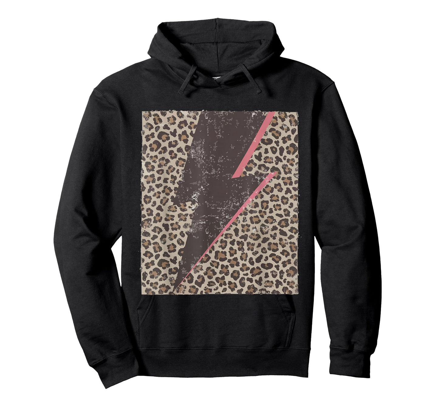 Womens Leopard Cheetah Thunder Print Cool Lightning Bolt T-Shirt
