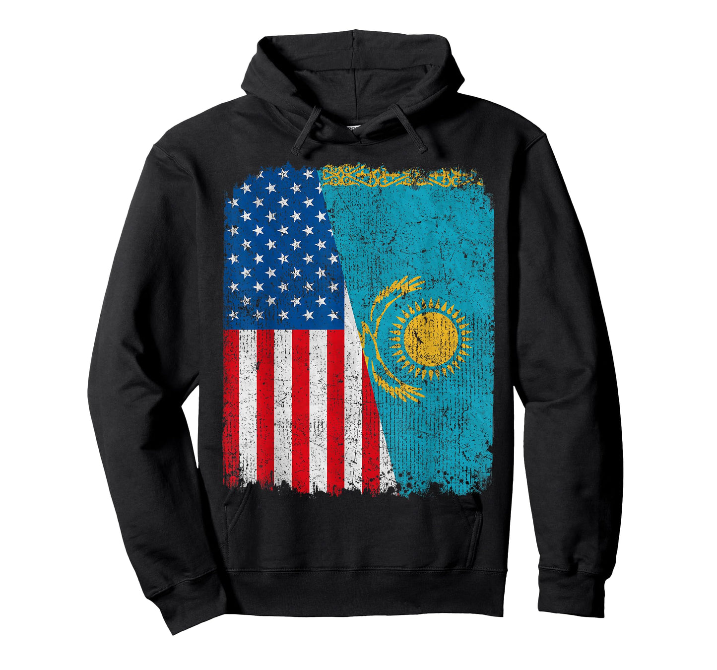 Kazakh American Flag Half USA Kazakhstan Root Proud T-Shirt