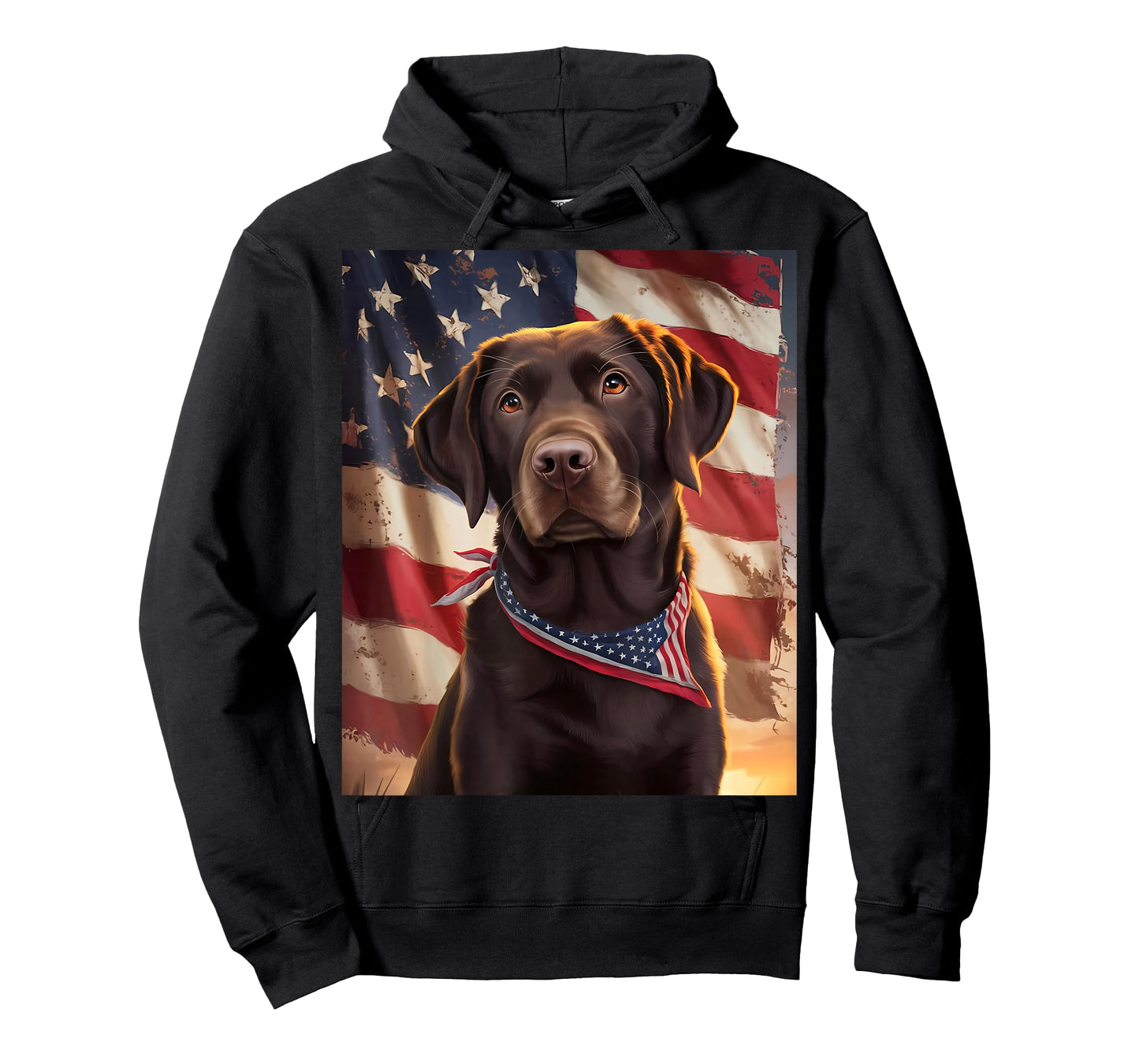 American Flag 4th of July Dog American Chocolate Labrador T-Shirt