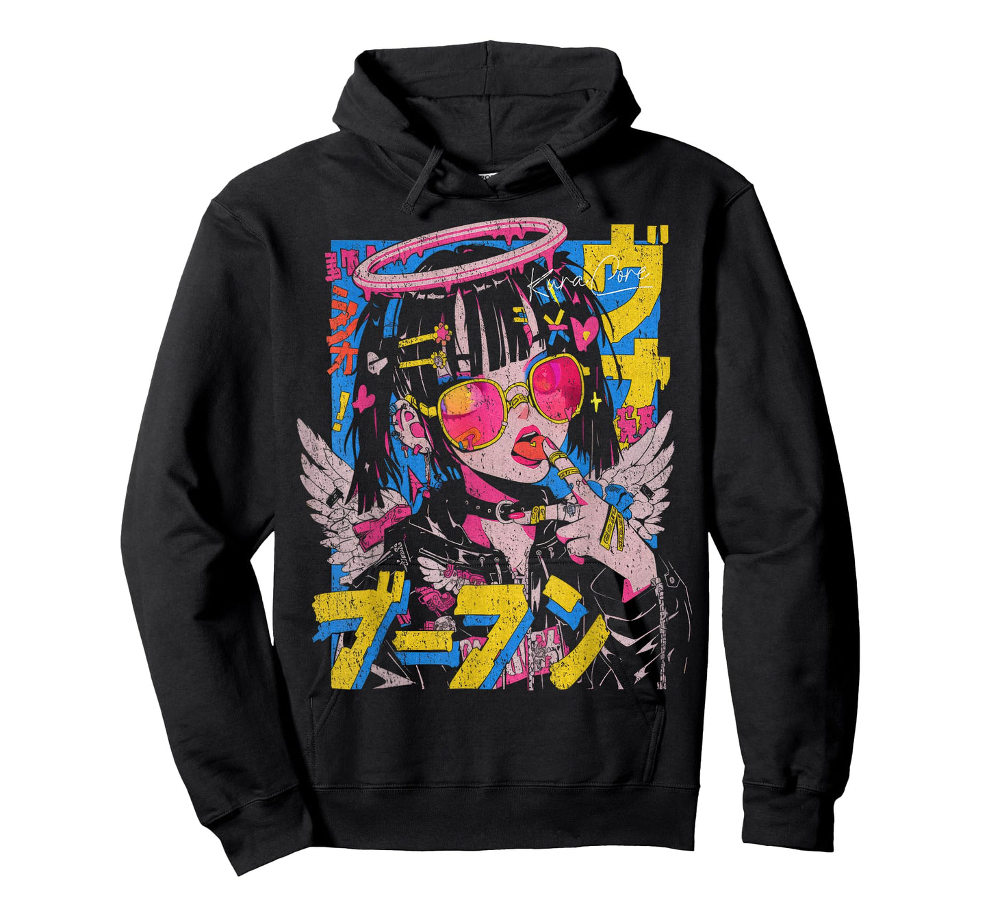 Japanese Streetwear Cyberpunk Angel Y2K Techwear Manga Anime T-Shirt