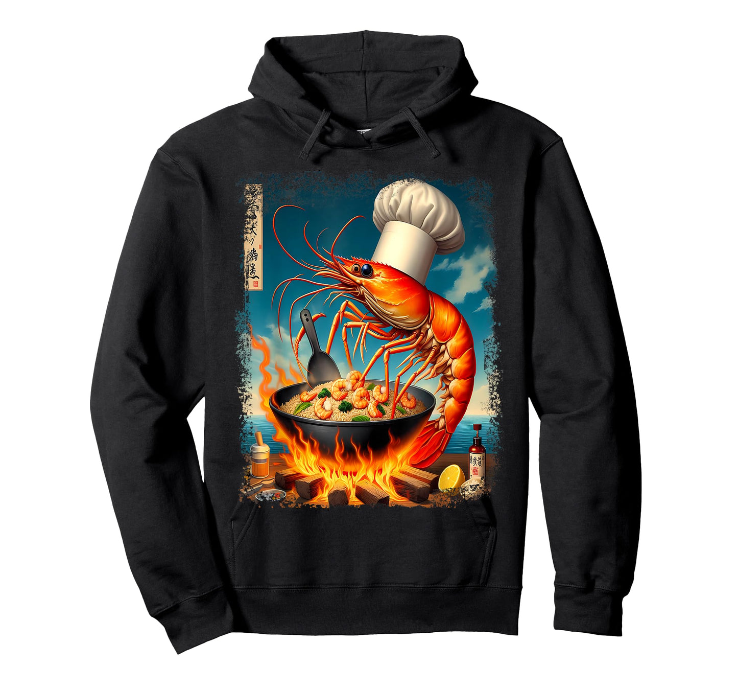 Funny Shrimp Fried This Rice Meme Painting Distressed Style T-Shirt
